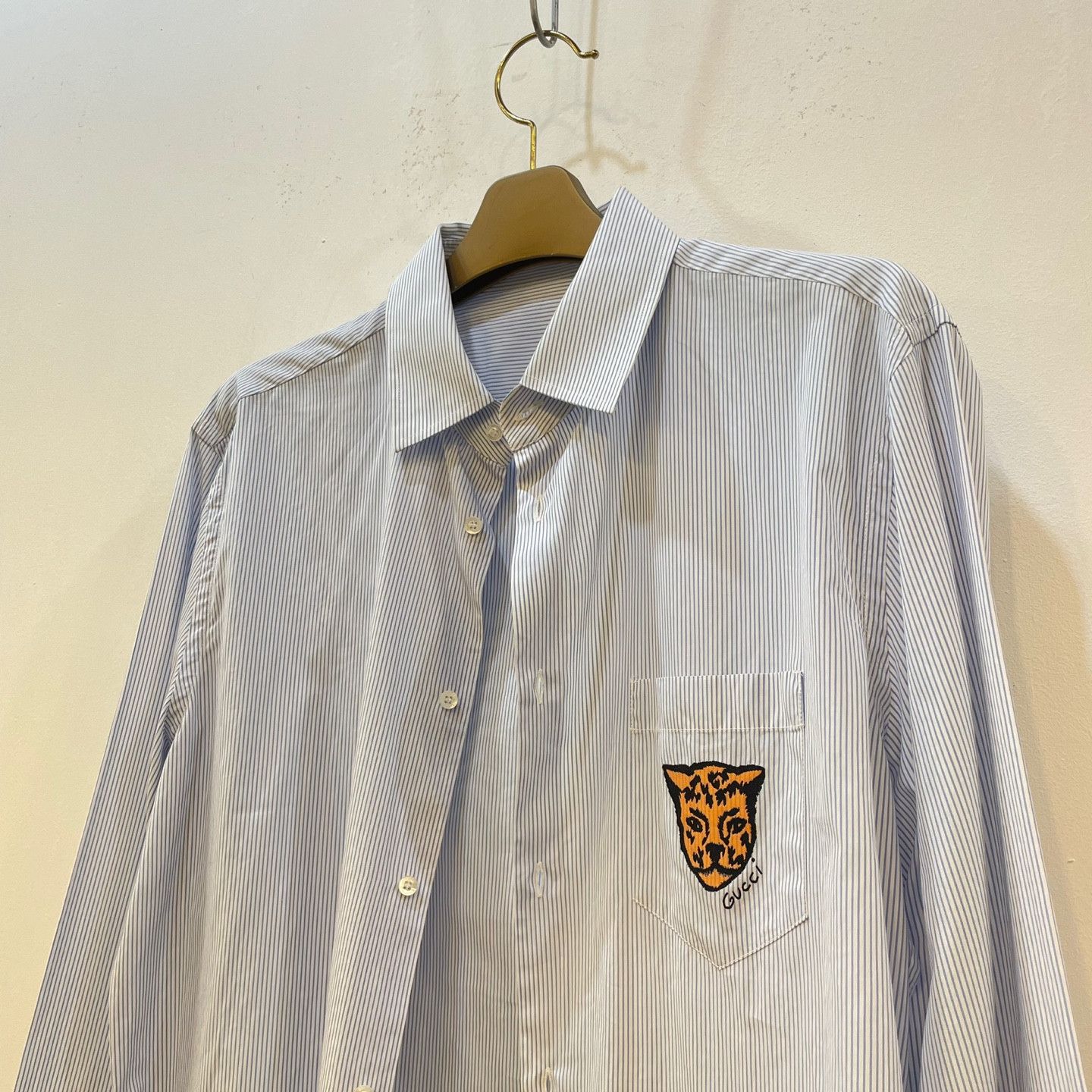 Gucci Gucci striped tiger logo shirts Size US L / EU 52-54 / 3 - 4 Thumbnail