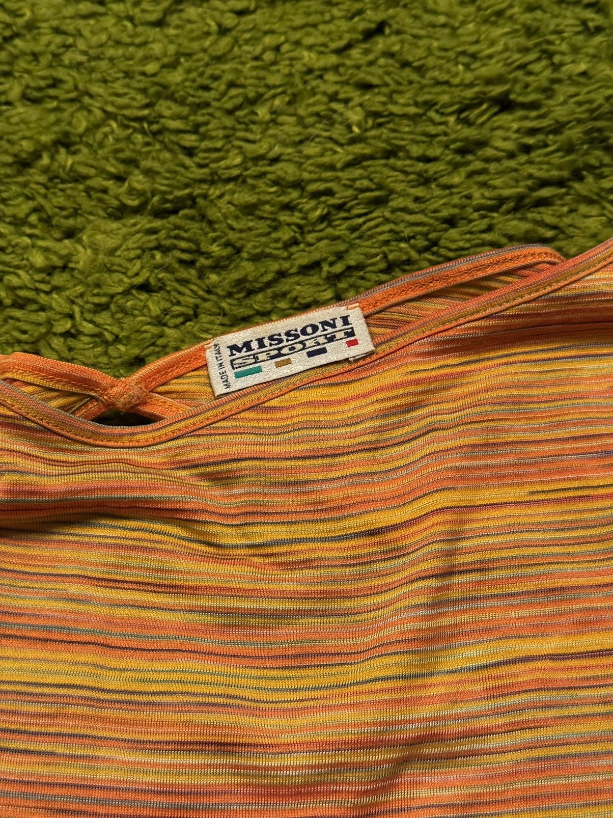 Designer × Missoni × Vintage Missoni 1990s vintage coloured striped t-shirt Size M / US 6-8 / IT 42-44 - 4 Thumbnail