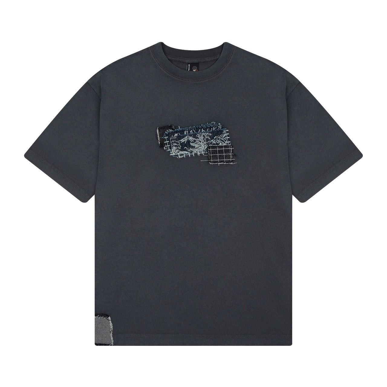 Derschutze BORO SASHiKO BOXY HEAVYWEiGHT TEE PATCHWORK STEEL BLUE Size US L / EU 52-54 / 3 - 20 Thumbnail