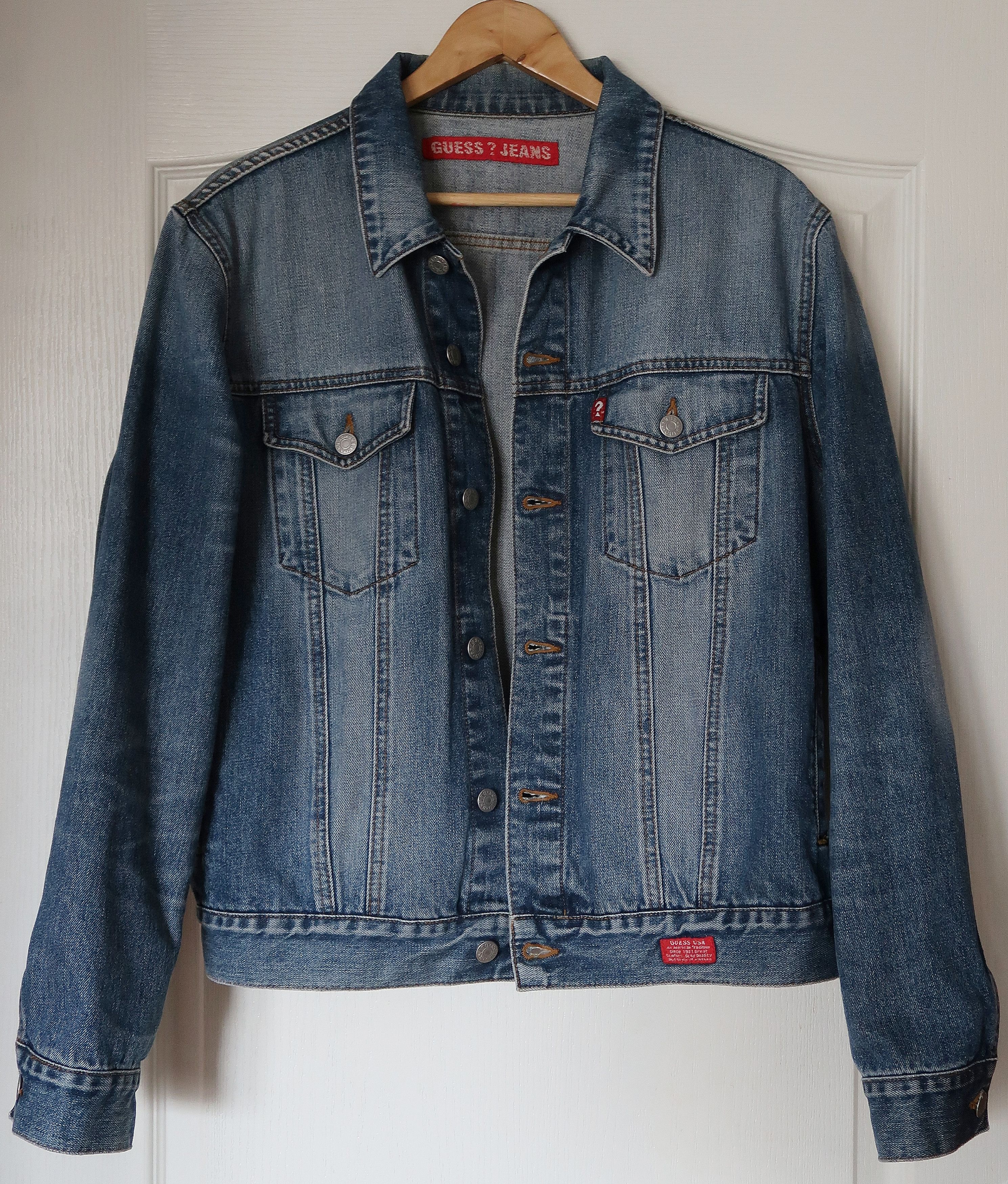Guess × Vintage Vintage Jeans Denim Vintage Blue Trucker Jacket Size US XL / EU 56 / 4 - 2 Thumbnail