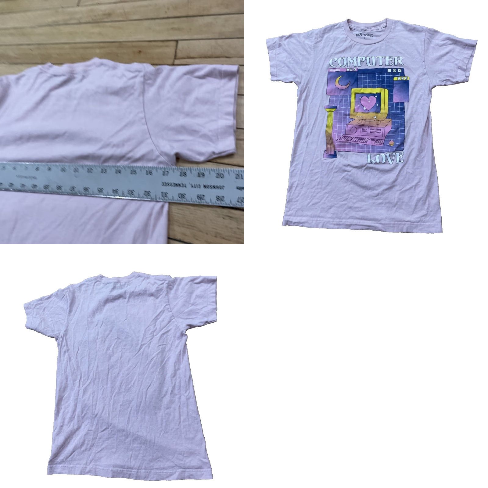 Hot Topic VINTAGE HOT TOPIC Shirt Adult S Pink Pastel Y2kCyber Vaporwave Computer LOVE Graphic Tee Size S / US 4 / IT 40 - 10 Thumbnail