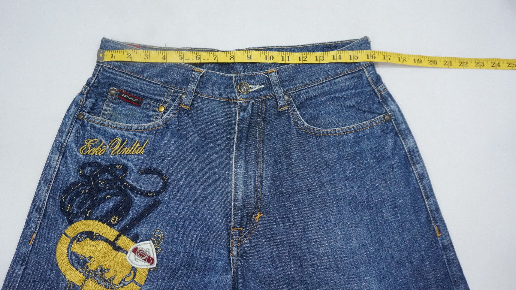 Ecko Unltd. ECKO Unlimited Classic Embroidered Vintage Baggy Jeans Size US 32 / EU 48 - 11 Thumbnail