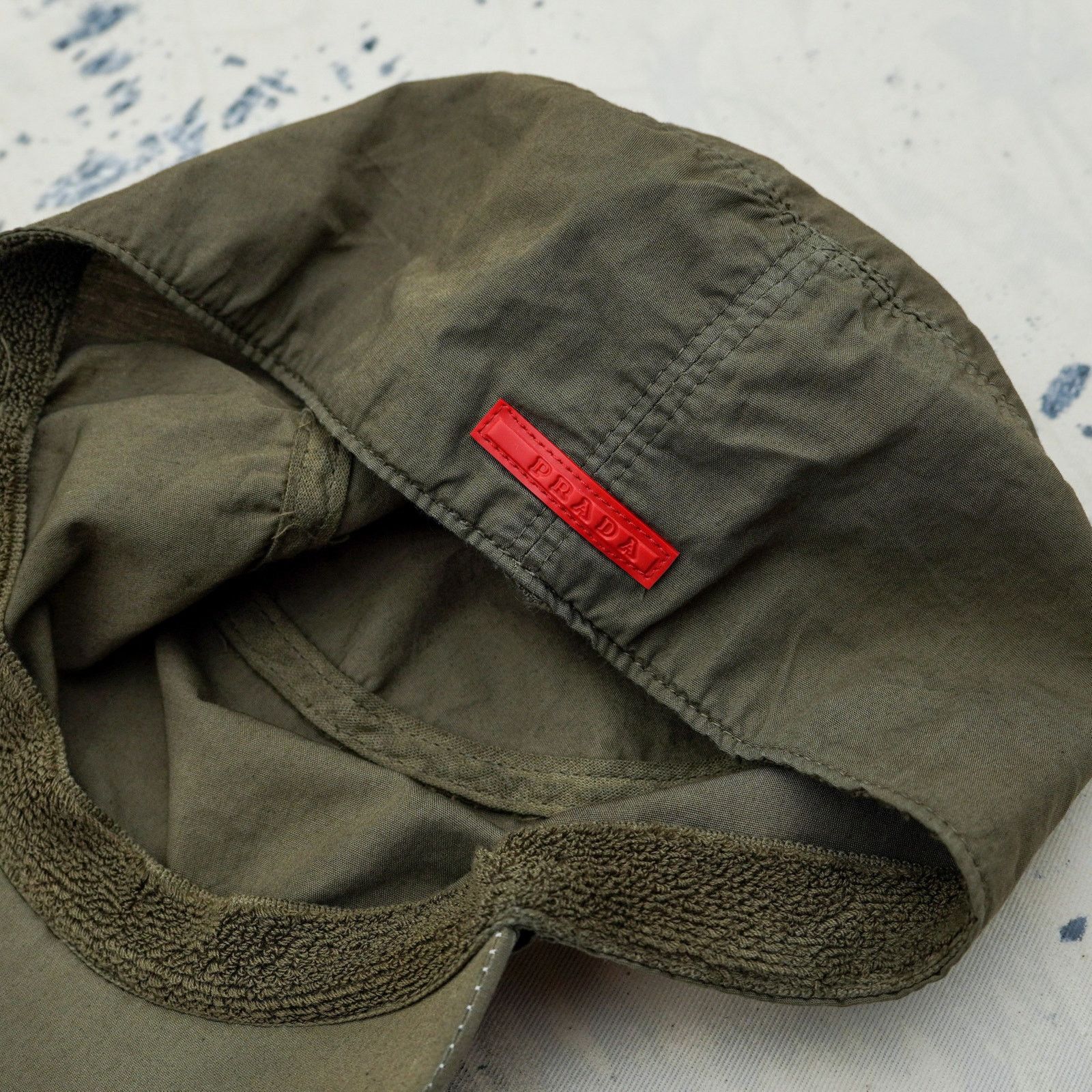 Prada Vintage prada khaki green military tab logo sport cap hat Size ONE SIZE - 5 Thumbnail