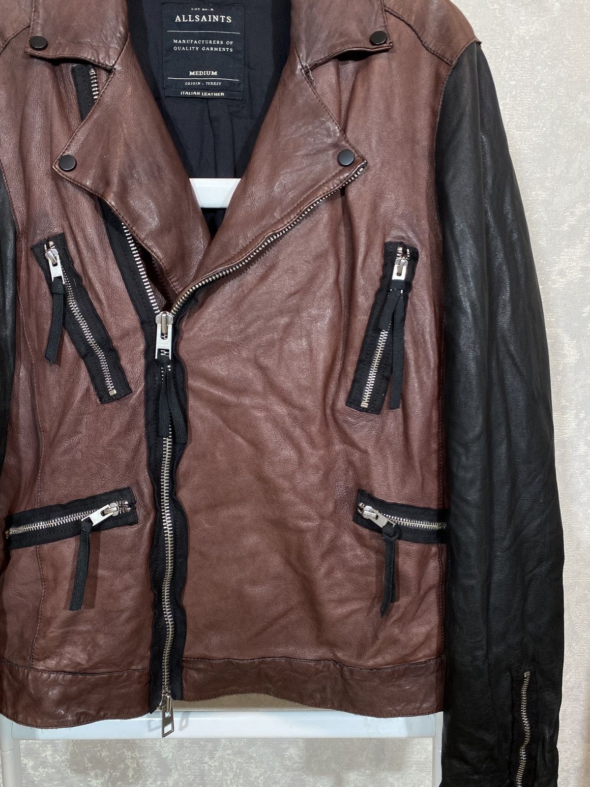 Allsaints × Diesel Allsaints Men Leather Jacket Size US M / EU 48-50 / 2 - 3 Thumbnail