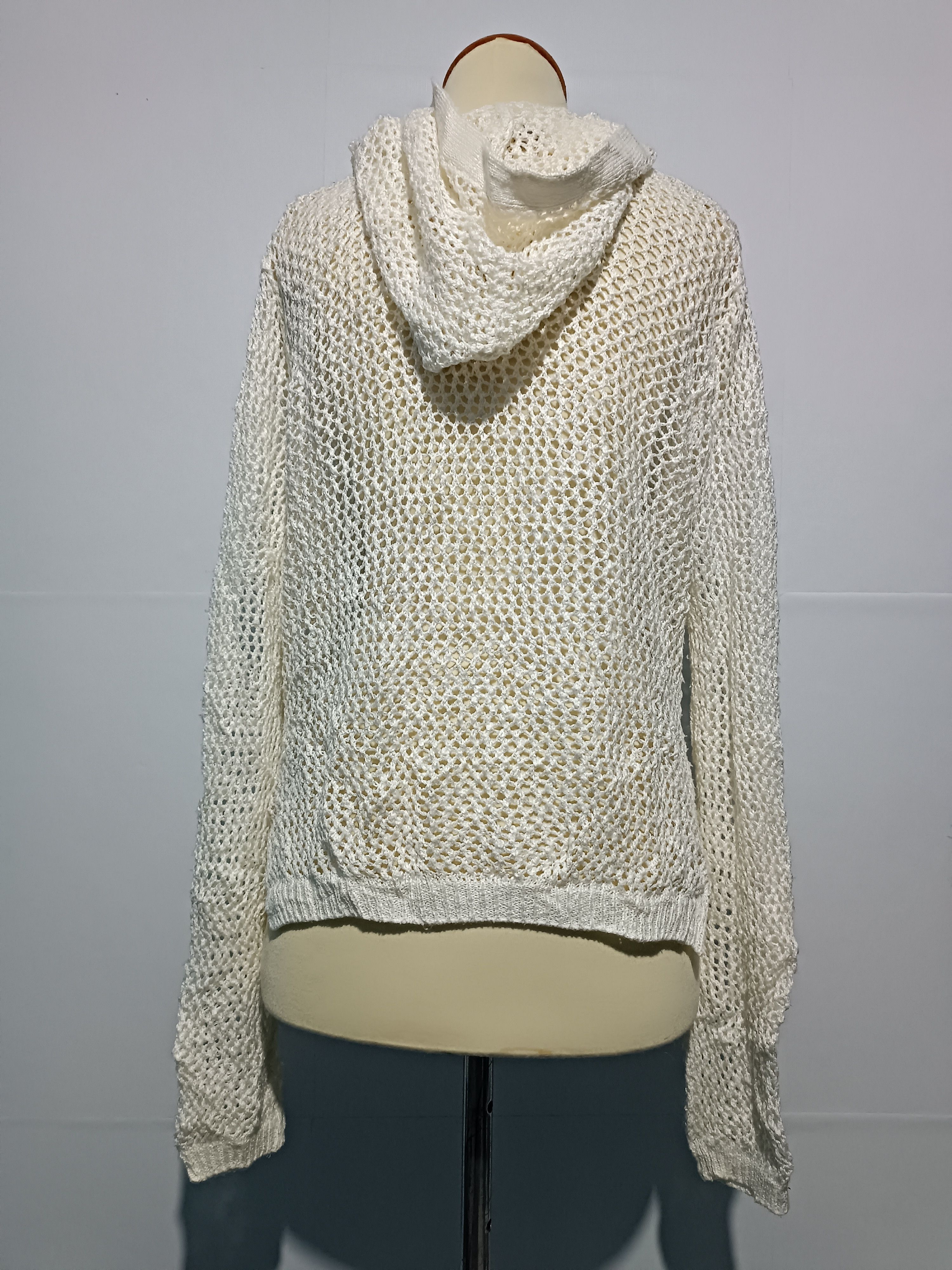 Japanese Brand × Who A.U. Who.A.U Spider Web Knit Hoodie Cardigan Beige Color Size M / US 6-8 / IT 42-44 - 3 Thumbnail