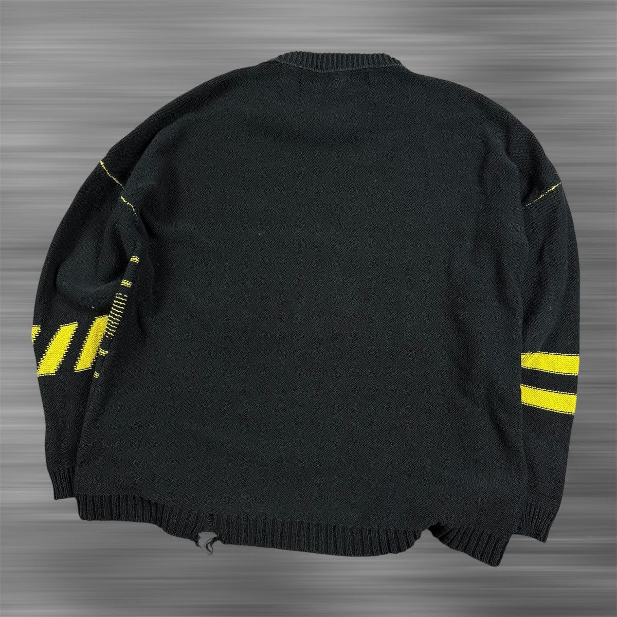 Off-White OFF-WHITE Distressed Logo Intarsia Wool Sweater Size US M / EU 48-50 / 2 - 4 Thumbnail