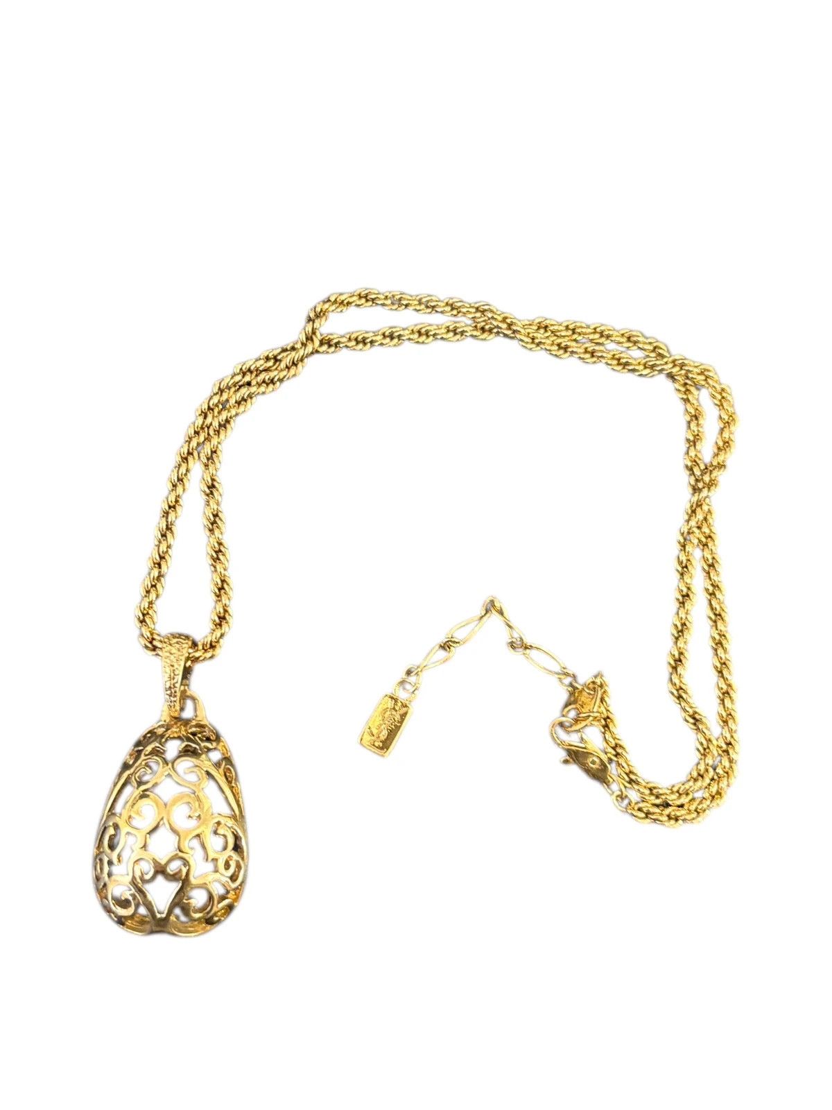 Yves Saint Laurent Yves Saint Laurent Gold Plated filigree pendant necklace Size ONE SIZE - 2 Thumbnail