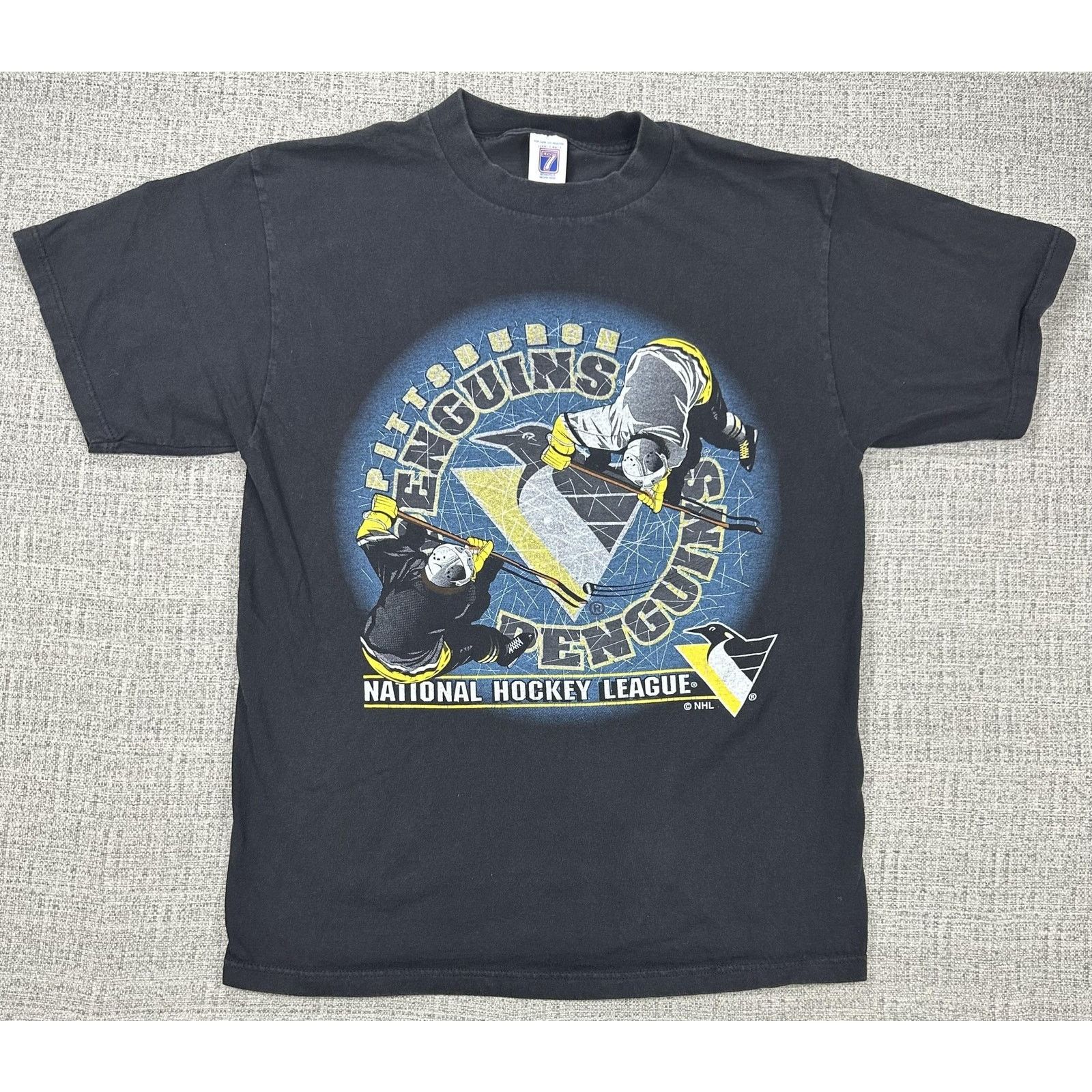 Logo 7 Pittsburgh Penguins Shirt Sz L Black NHL Hockey Logo 90s Tee Size US L / EU 52-54 / 3 - 1 Thumbnail