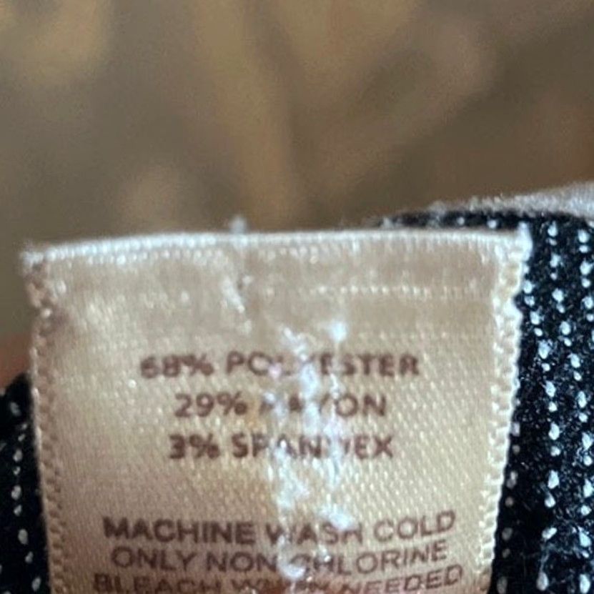 Ann Taylor VINTAGE Ann Taylor LOFT Womens Pants Black White Original Straight Stretch 10 Size 24" / US 00 / IT 34 - 6 Thumbnail