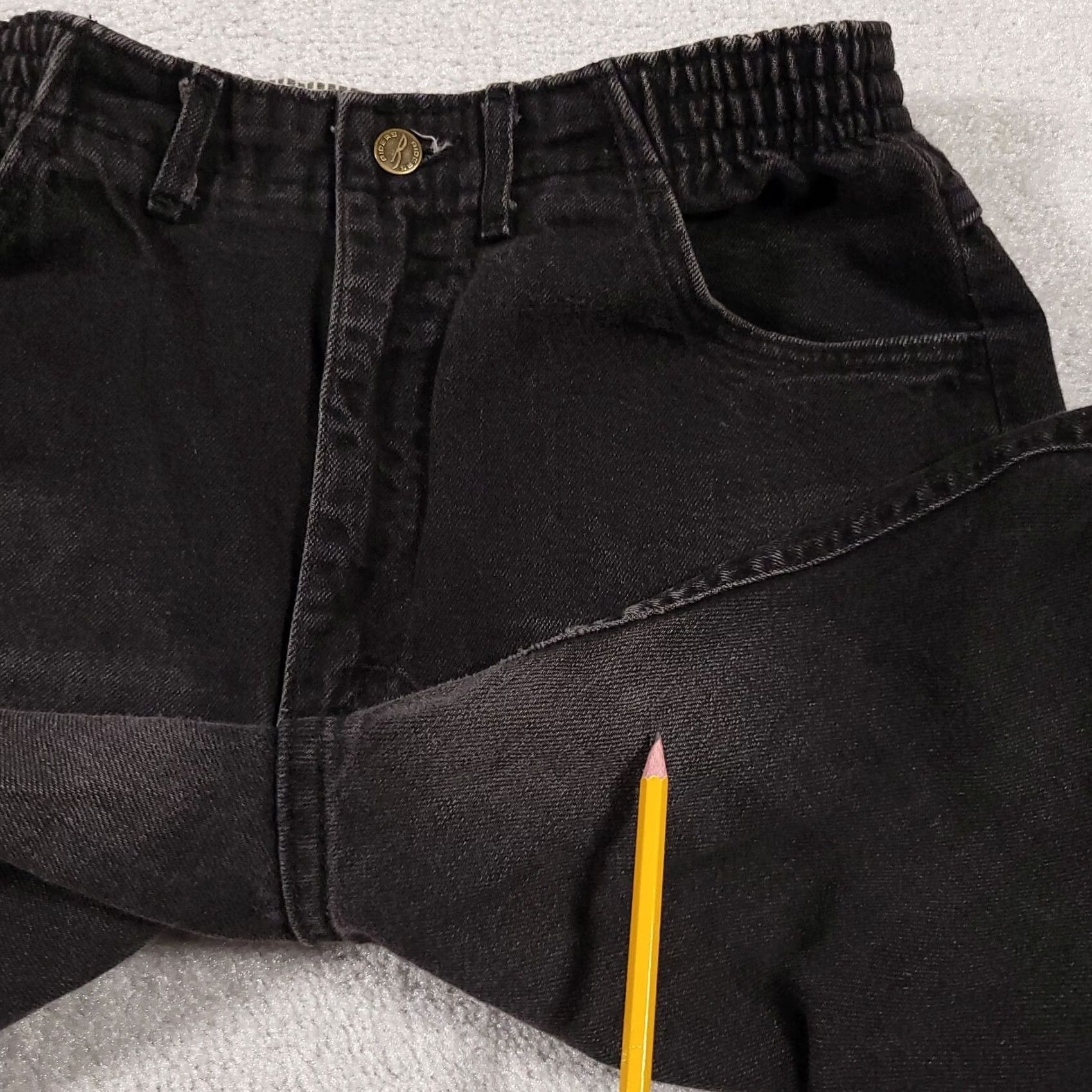 Lee VINTAGE Lee Riders Jeans Women's 14 Med Classic Fit Black Denim Tapered Leg USA Size 36" / US 14 / IT 50 - 7 Thumbnail