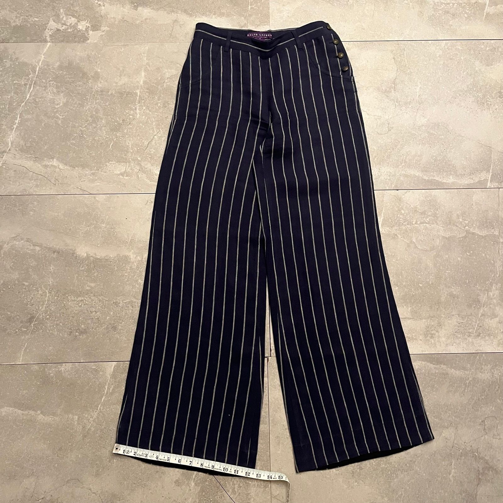 Ralph Lauren Ralph Lauren Purple Label Vintage Wool Pinstripe Pants Size 28" / US 6 / IT 42 - 5 Thumbnail