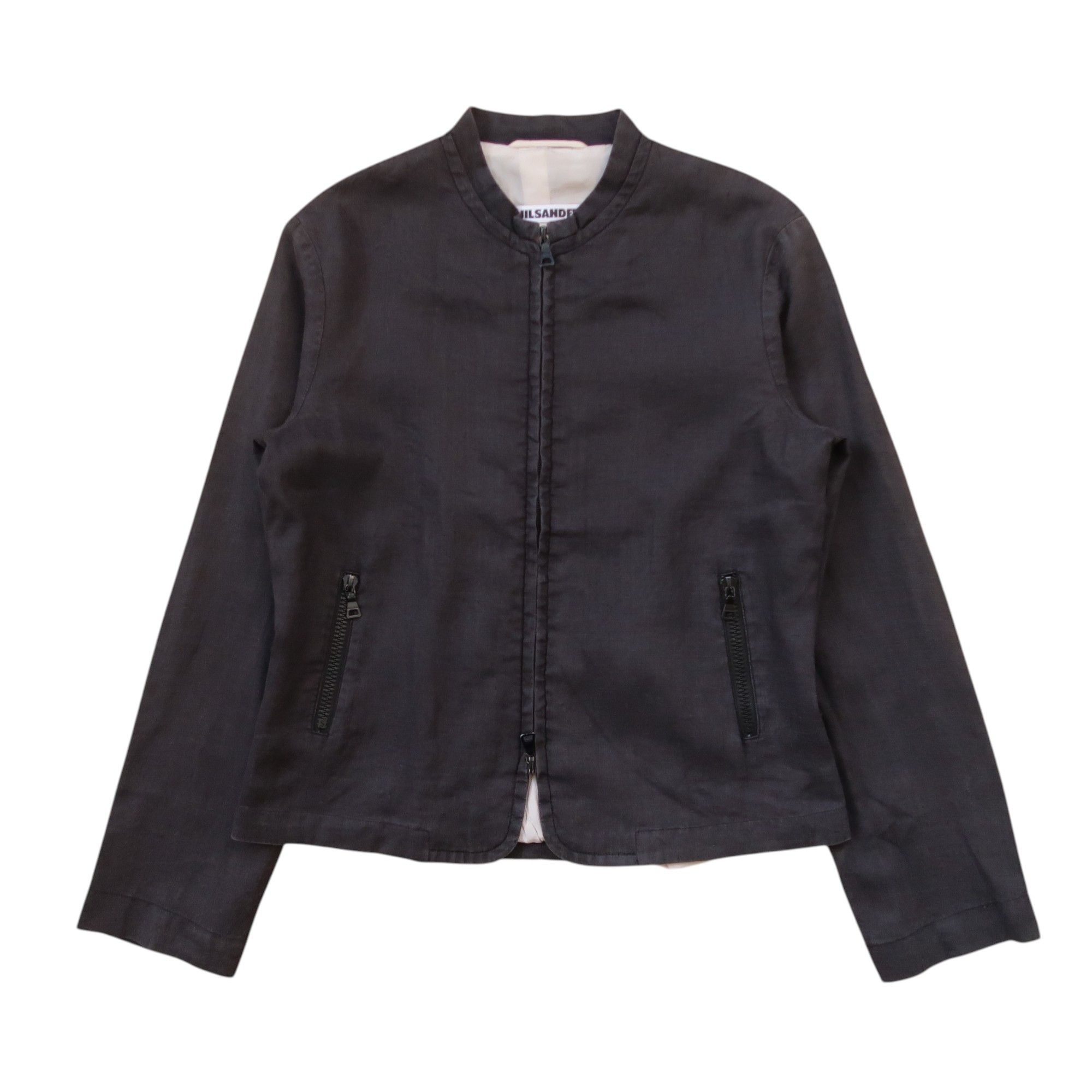 Jil Sander Jil Sander Faded Black Cropped Jacket Linen Size US S / EU 44-46 / 1 - 1 Thumbnail