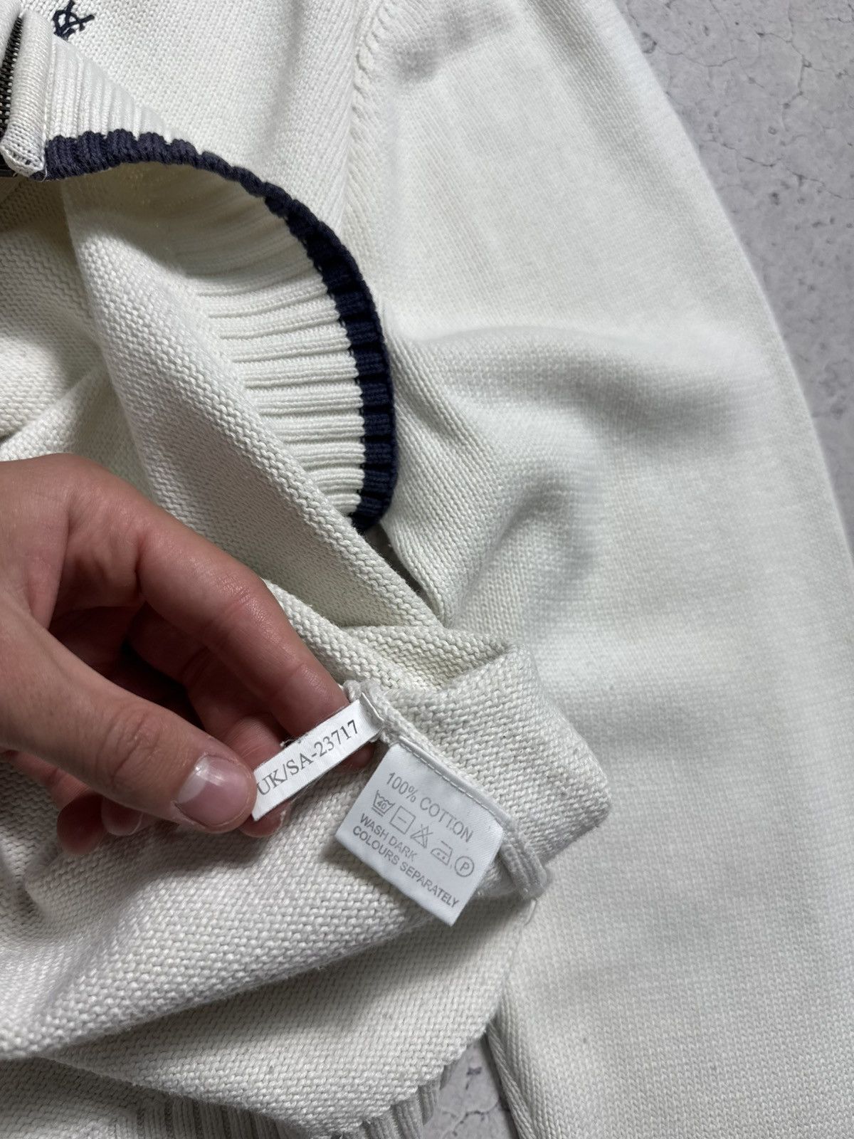Yves Saint Laurent Yves Saint Laurent YSL Luxury Full Zip Sweater Vintage White Size US XXL / EU 58 / 5 - 7 Thumbnail