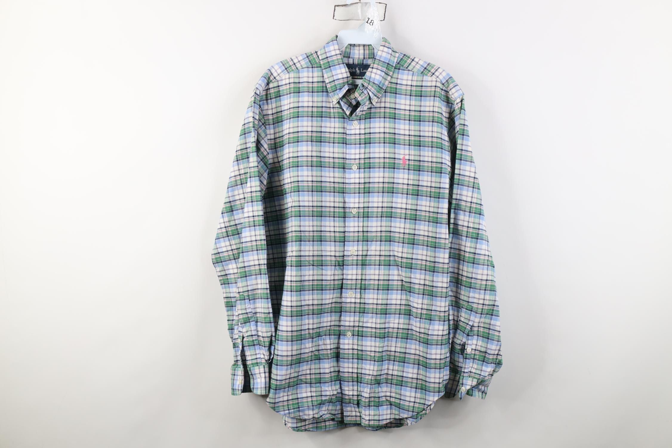 Polo Ralph Lauren Vintage 90s Ralph Lauren Oxford Button Down Shirt Plaid Size US S / EU 44-46 / 1 - 1 Thumbnail