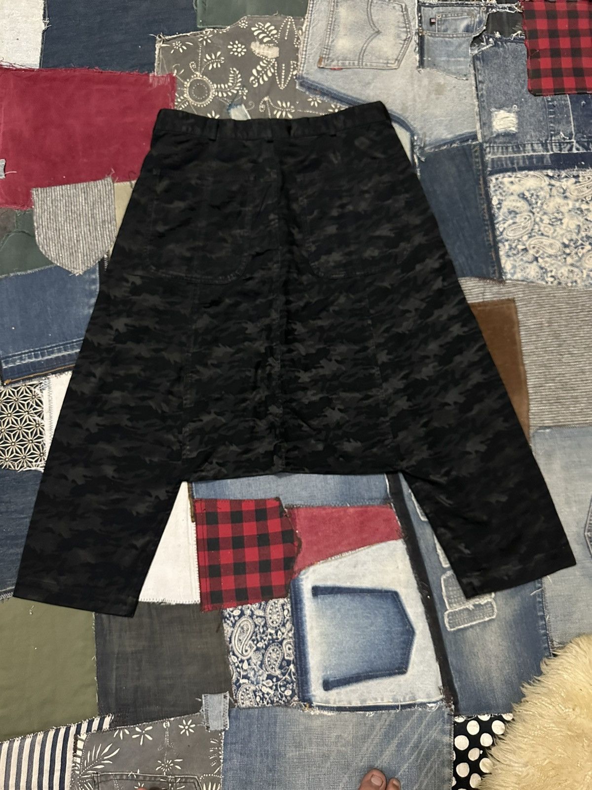 Comme des Garcons AD2014 Comme Des Garcons Black Camo Sarouel Drop Crotch Pant Size US 31 - 5 Thumbnail