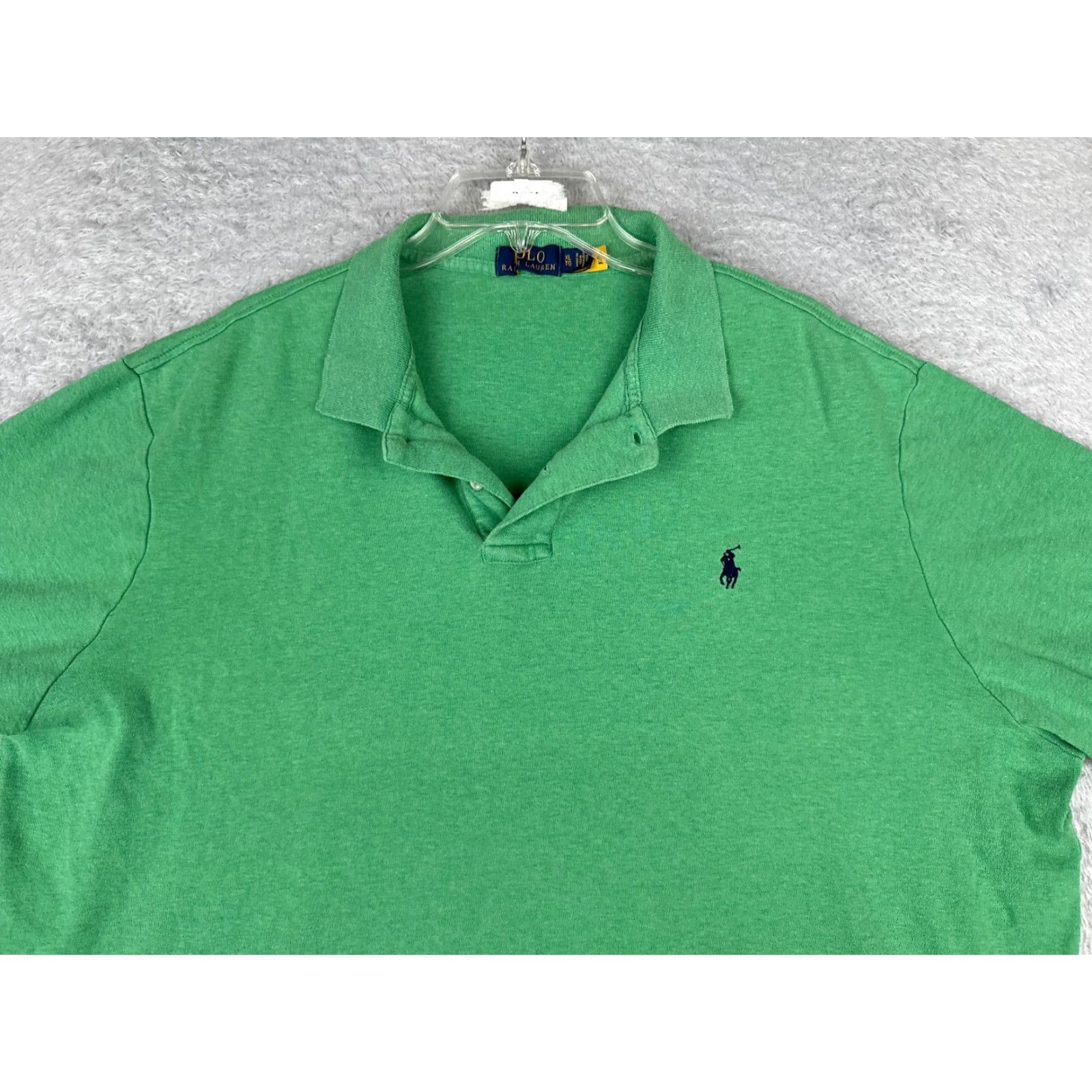 Ralph Lauren Ralph Lauren Polo Shirt Mens Green 100% Cotton Jersey XL Big & Tall Short Sleeve Button Collared Size US XL / EU 56 / 4 - 4 Thumbnail
