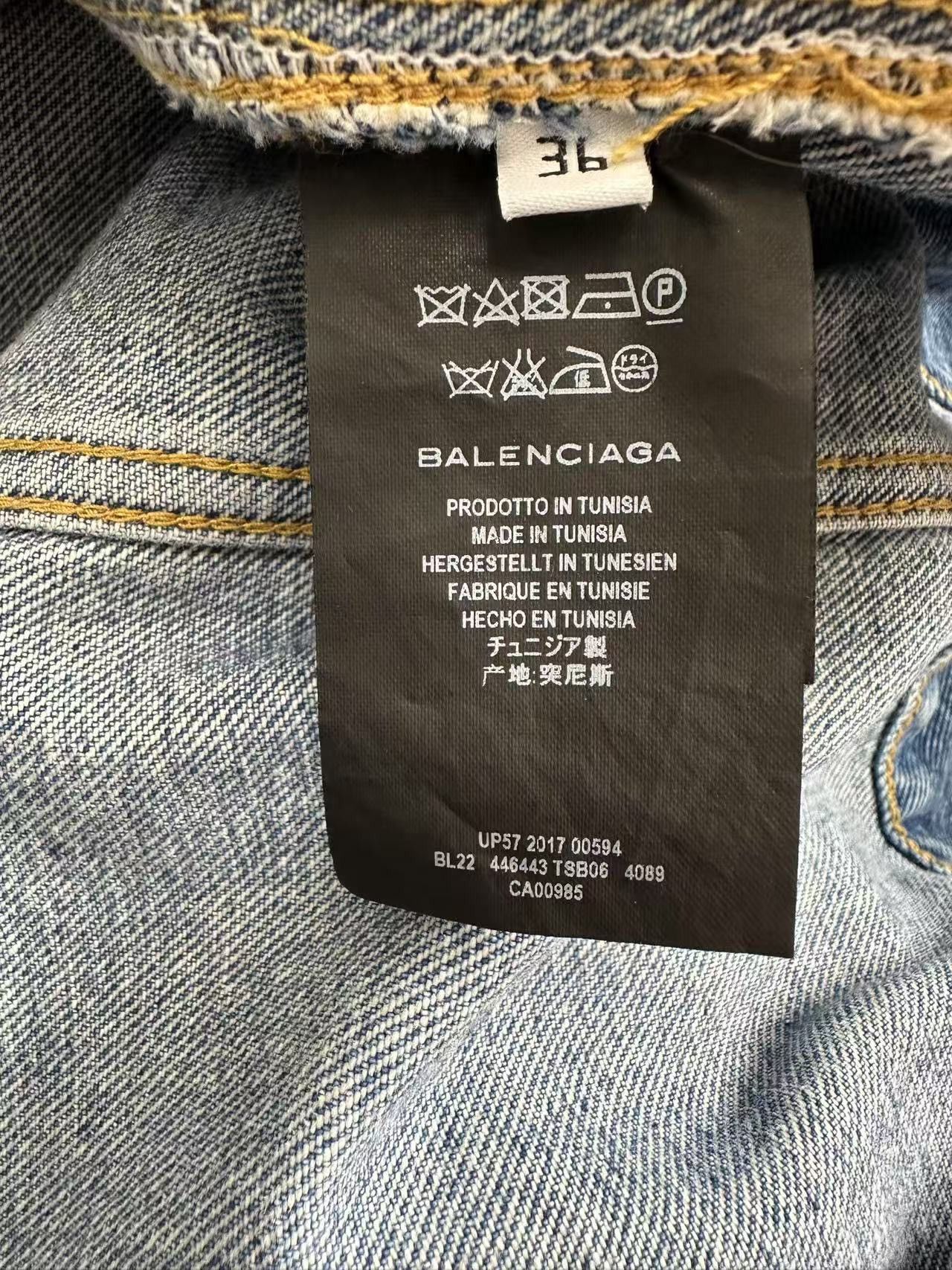 Balenciaga Balenciaga 16AW Swing Denim Jacket Size US XXS / EU 40 - 4 Thumbnail