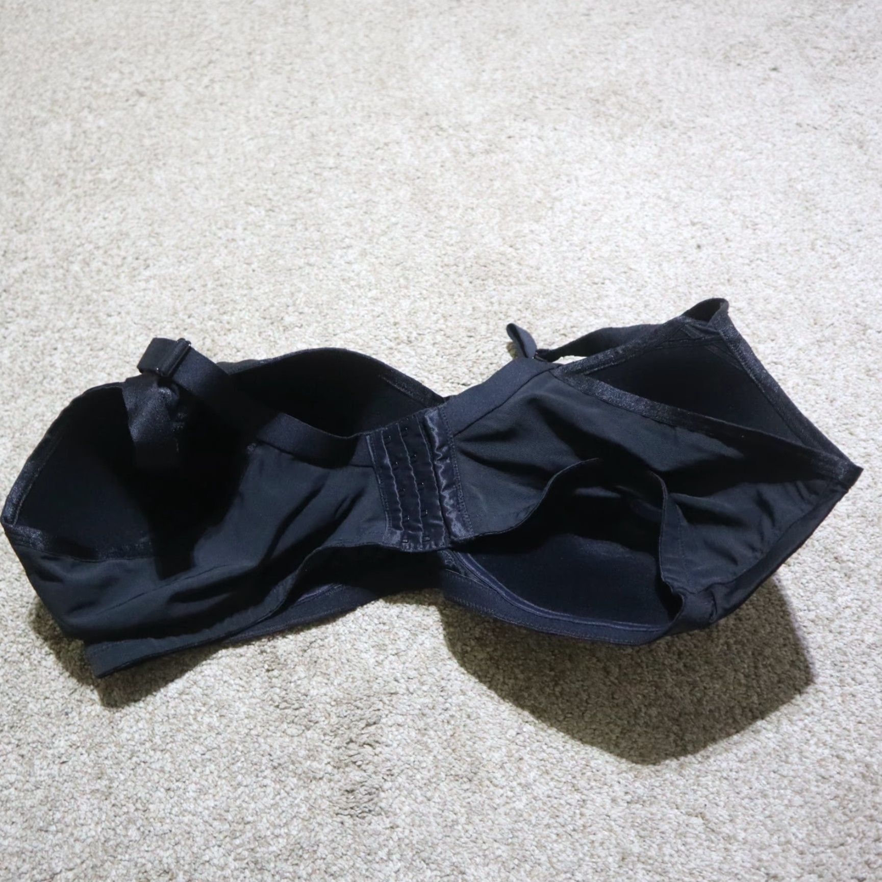 Vintage Catherines Bra Black DD Padded Underwire Lace 46DD Plus Size Wide Strap Vintage No (adjusted) Size ONE SIZE - 3 Thumbnail