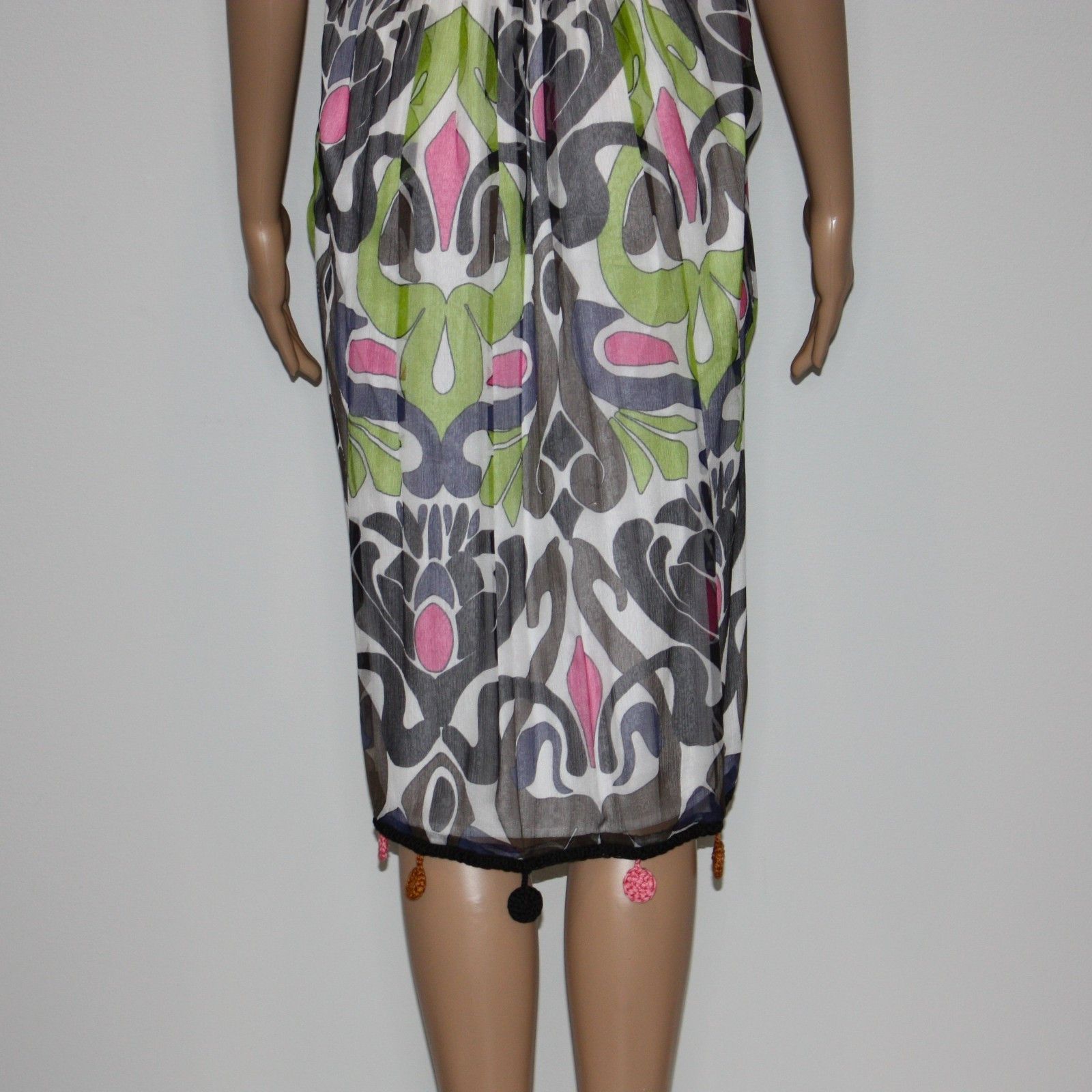 Missoni M Missoni Chiffon Halter Dress with Crochet Pom Poms $861 Size M / US 6-8 / IT 42-44 - 10 Thumbnail