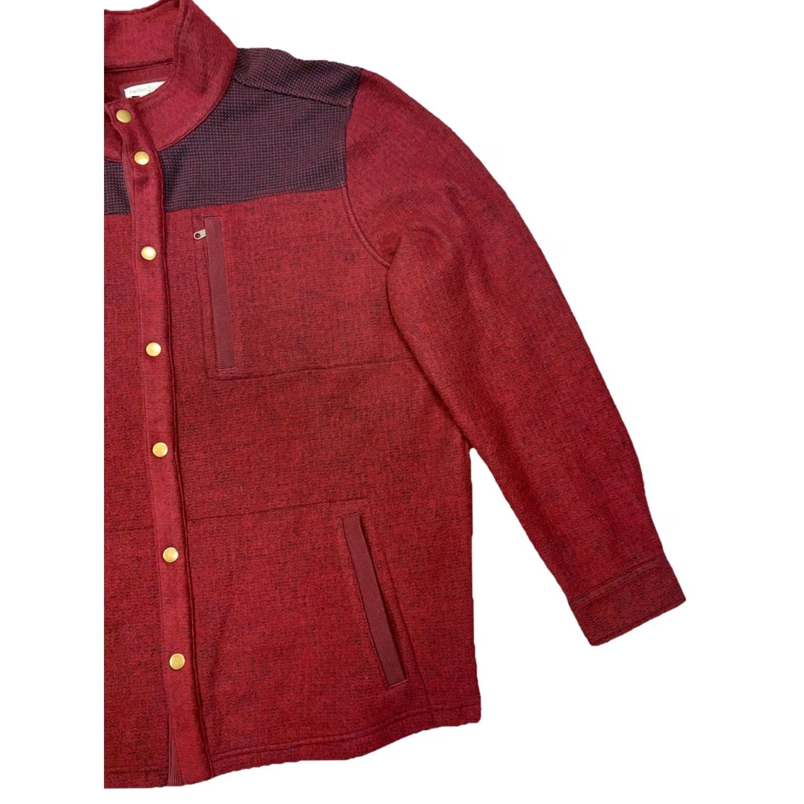 Carbon2Cobalt Carbon2Cobalt Mens Large Red Button-Up Cardigan Jacket Cardigan Men's Regular Fit Knit Sweater Button-Up Lightweight? Size US L / EU 52-54 / 3 - 3 Thumbnail