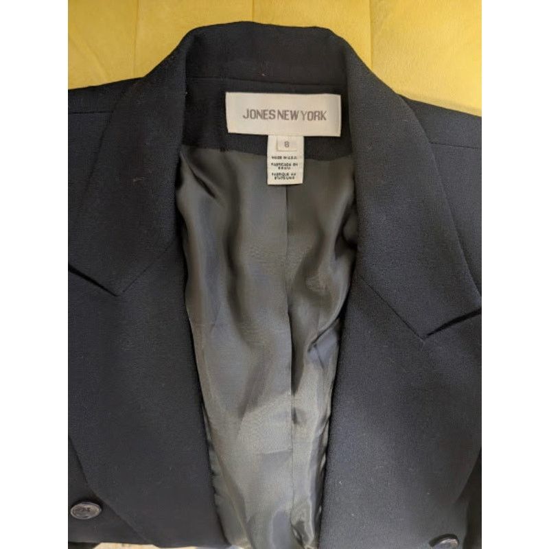 Jones New York Jones New York Black Wool Double-Breasted Blazer Jacket Size M / US 6-8 / IT 42-44 - 3 Thumbnail