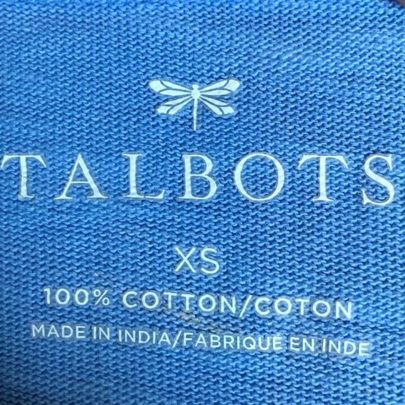 Talbots Talbots Women's Shirt Blue White V-Neck Long Sleeve 100% Cotton XS Casual Everyday Beachwear Shirt Womens Size XS / US 0-2 / IT 36-38 - 6 Thumbnail