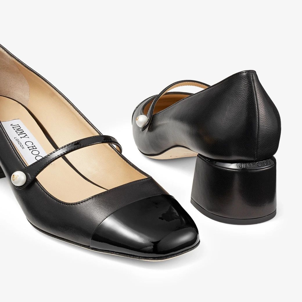 Jimmy Choo o1s22i1n1024 Mary Jane Style Pumps in Black Size US 8 / IT 38 - 4 Thumbnail