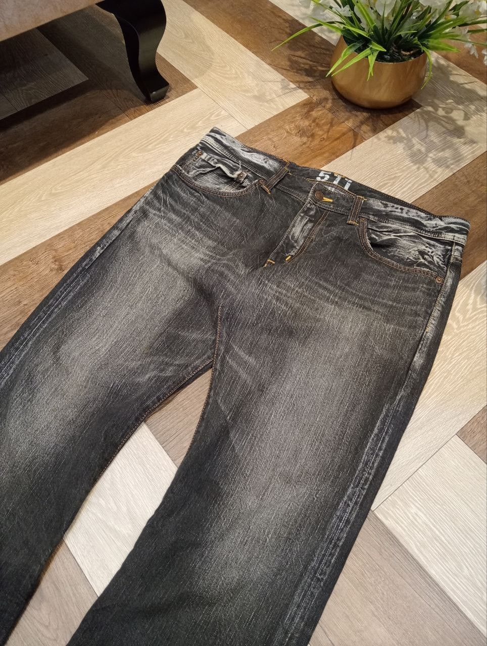 Edwin EDWIN BLACK WASHED DENIM FLARED PANTS Size US 34 / EU 50 - 4 Thumbnail