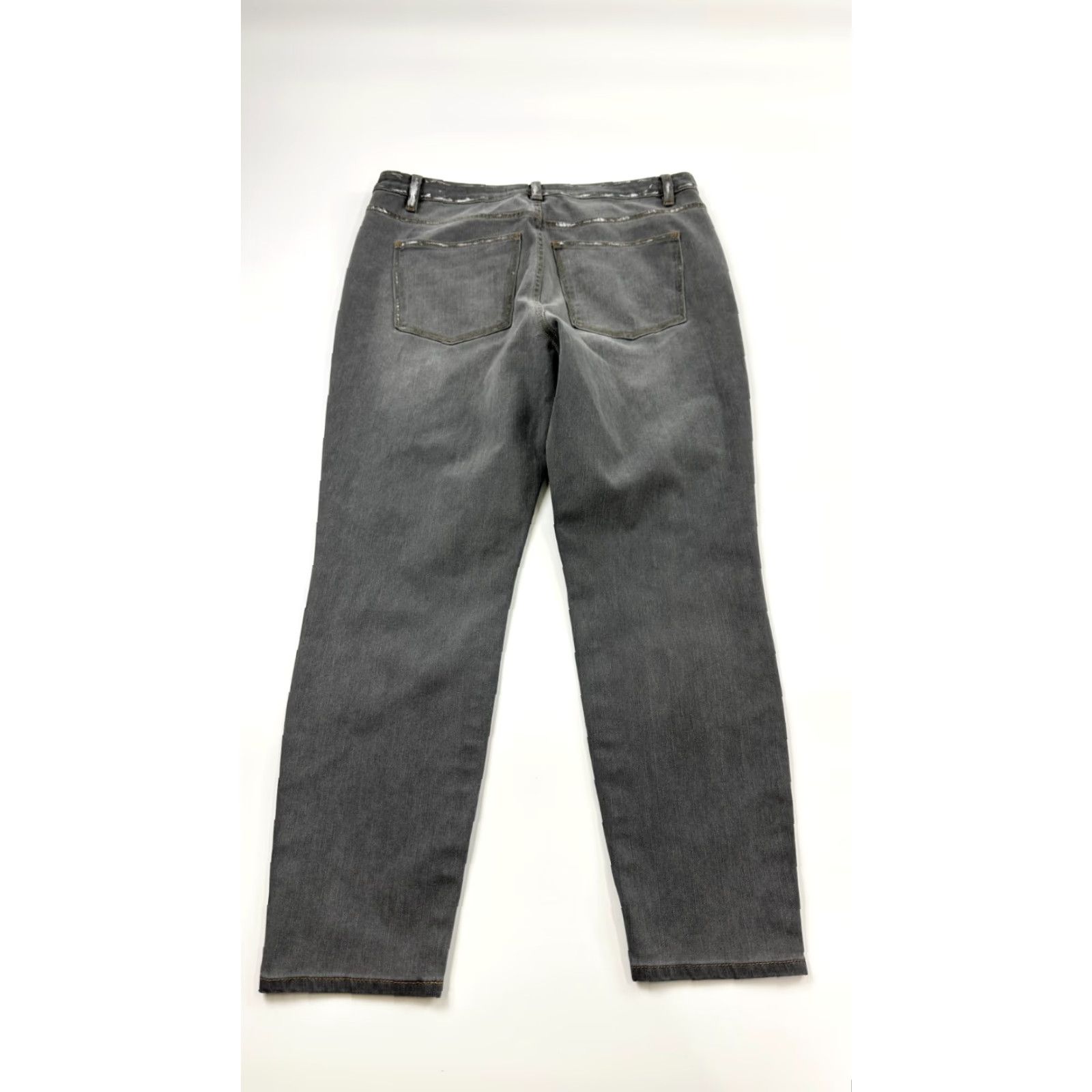 Soft Surroundings Soft Surroundings Jeans Womens 14 Gray Denim High Rise Relaxed Fit 5-Pocket Straight Size 36" / US 14 / IT 50 - 7 Thumbnail