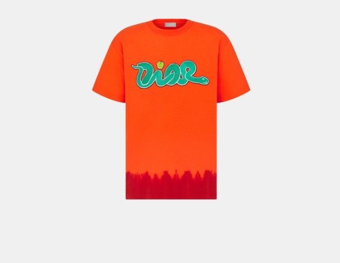 Dior × Kaws o1w1db11025 513J201 Relaxed Fit T-Shirt in Orange/Red Size US XL / EU 56 / 4 - 1 Thumbnail
