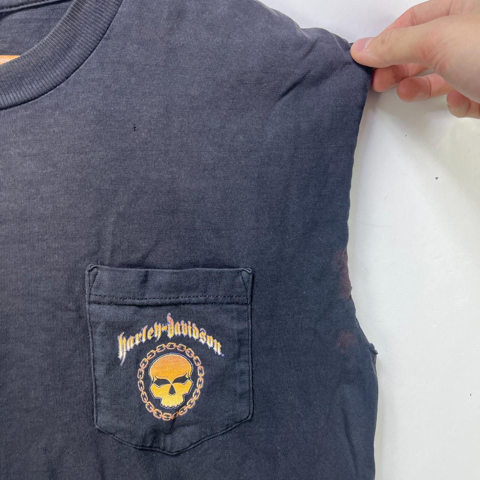 Harley Davidson Vintage Harley Davidson Faded Sleeveless Skull Shirt Large Size US L / EU 52-54 / 3 - 3 Thumbnail