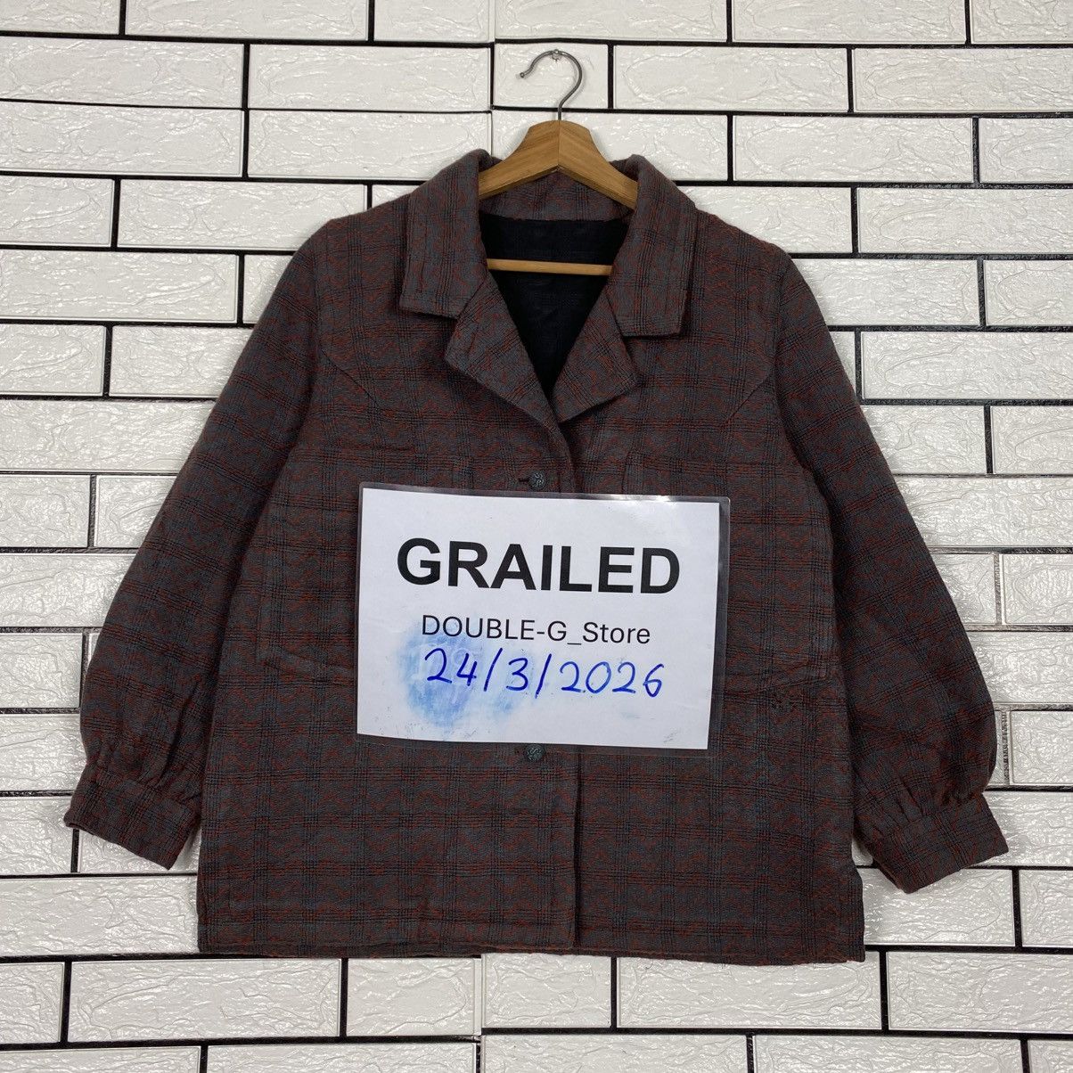 Japanese Brand Vintage Wool Jacket Herringbone Unbranded Issey Miyake Size US M / EU 48-50 / 2 - 1 Thumbnail