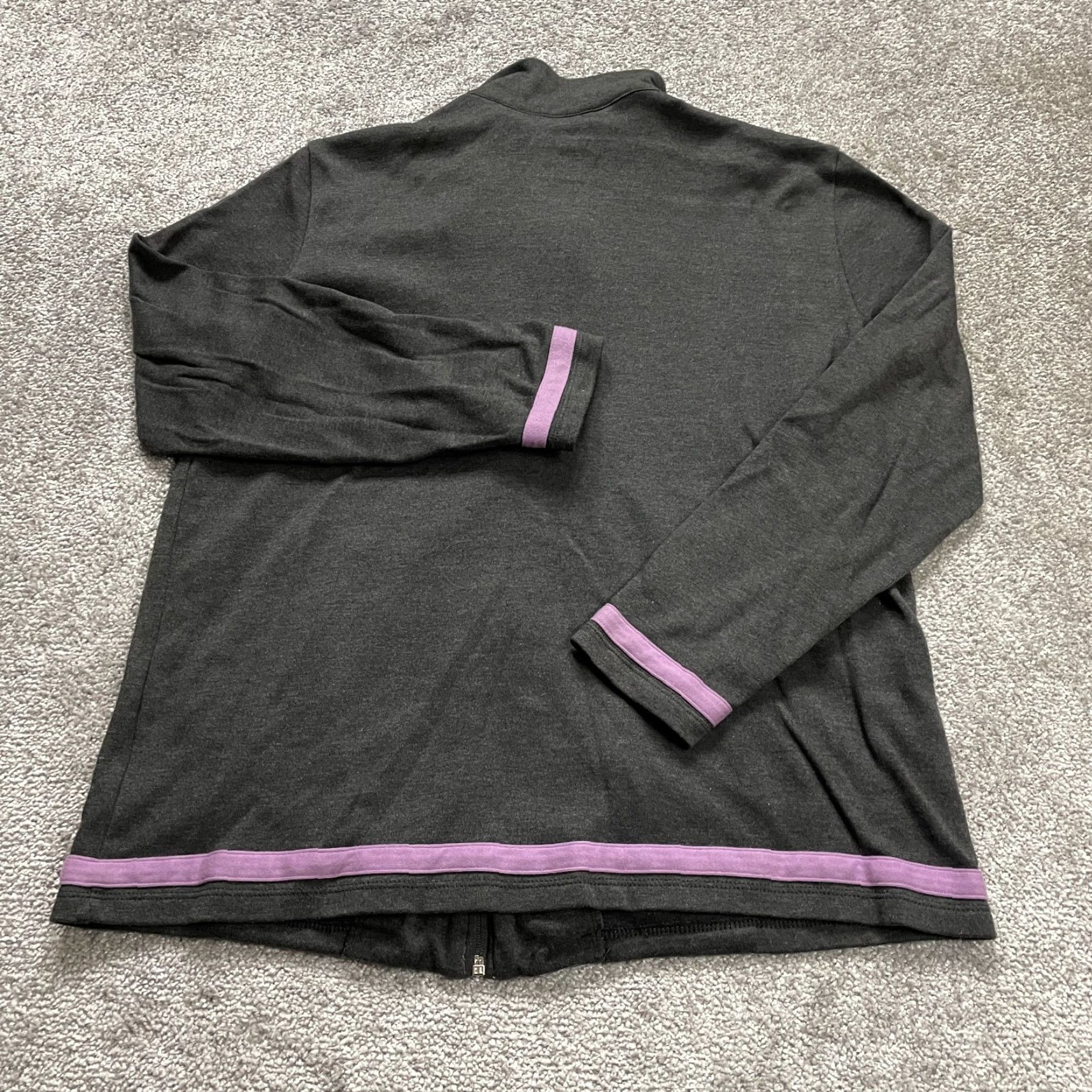 Blair Blair Bomber Jacket Womens M Gray Purple Full Zip High Neck Pockets Casual Size M / US 6-8 / IT 42-44 - 2 Thumbnail