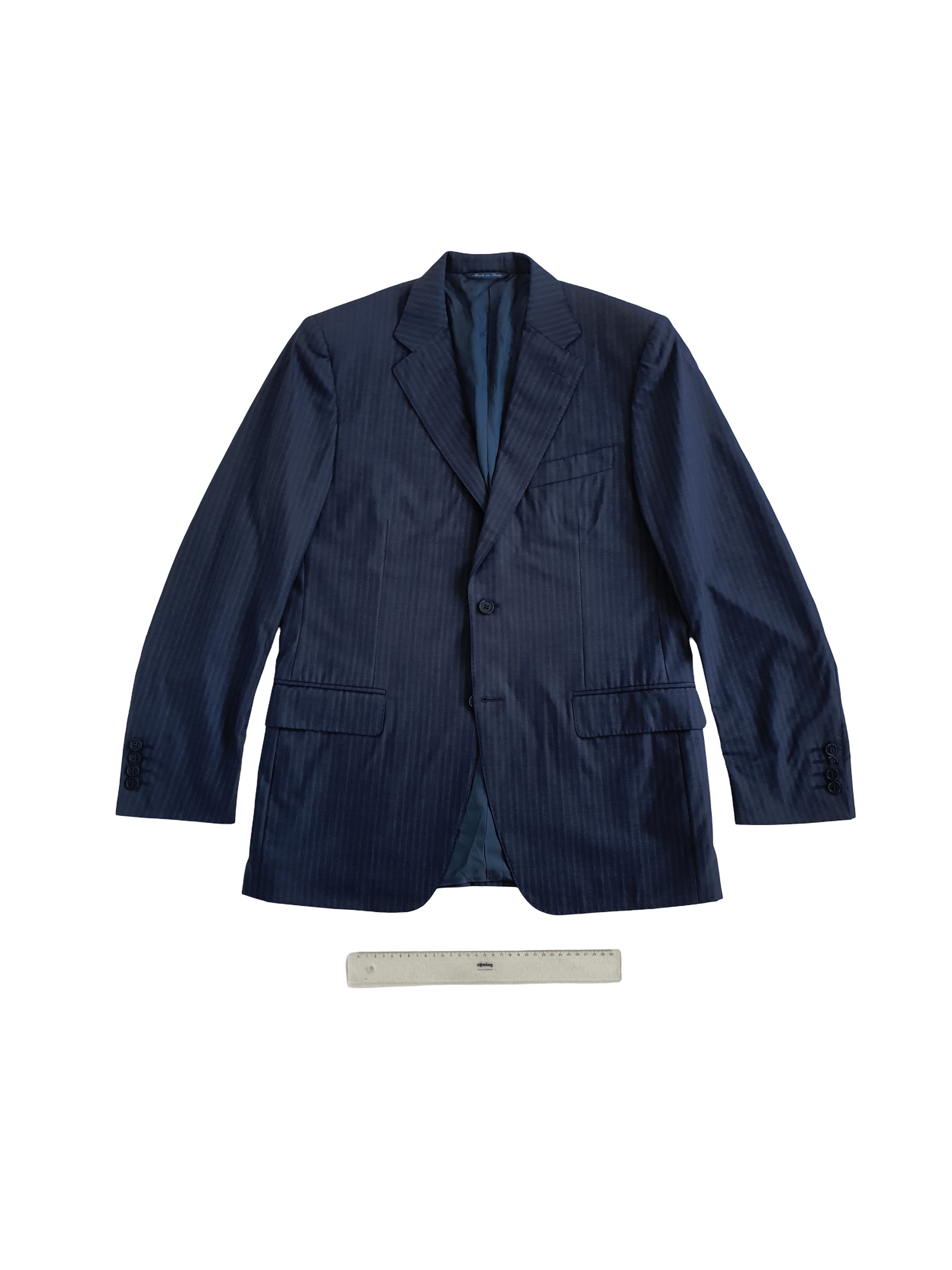 Canali Sports Coat Suit Jacket - Navy Striped - Sz EU 48R Size 38R - 1 Thumbnail