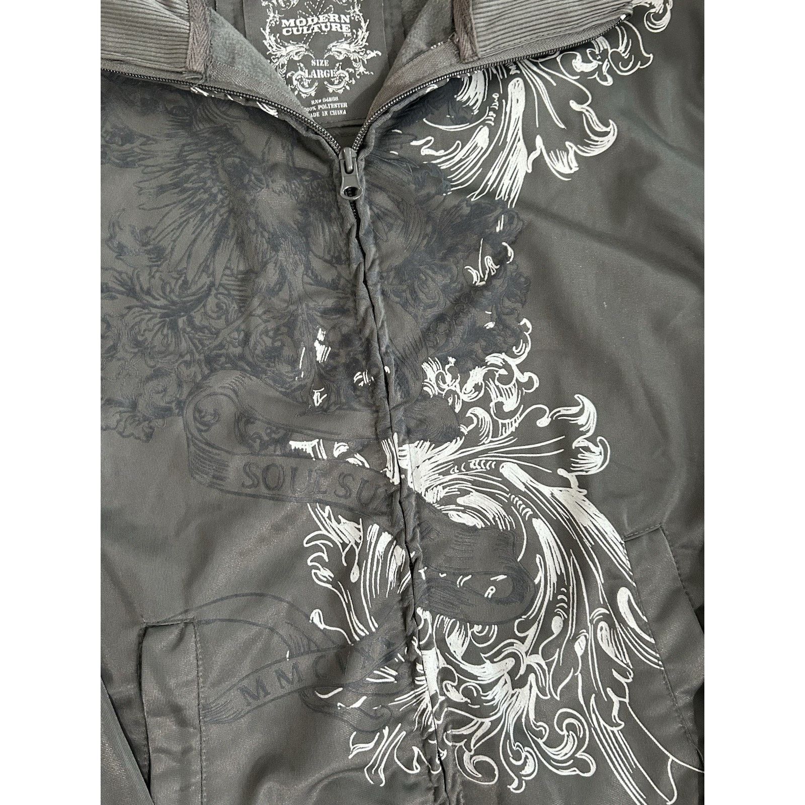 Other Modern Culture Zip Up Jacket Gray Medium Graphic Print Size US M / EU 48-50 / 2 - 2 Thumbnail