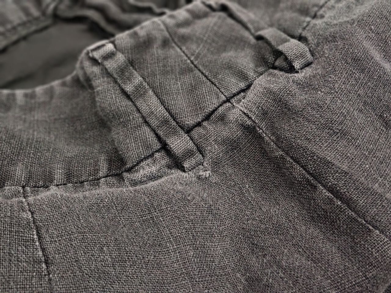 Dolce & Gabbana Vintage Dolce & Gabbana Linen Black Faded Trouser Pants Size 29" - 18 Thumbnail