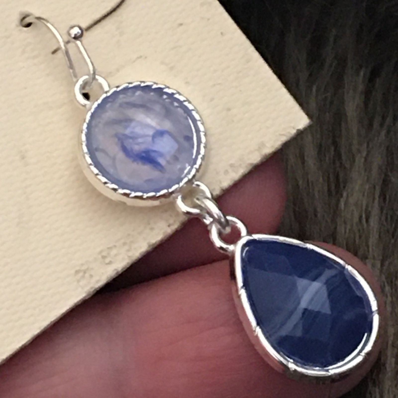 Jewelry Kim Rogers blue glass stone dangle earrings Size ONE SIZE - 2 Thumbnail