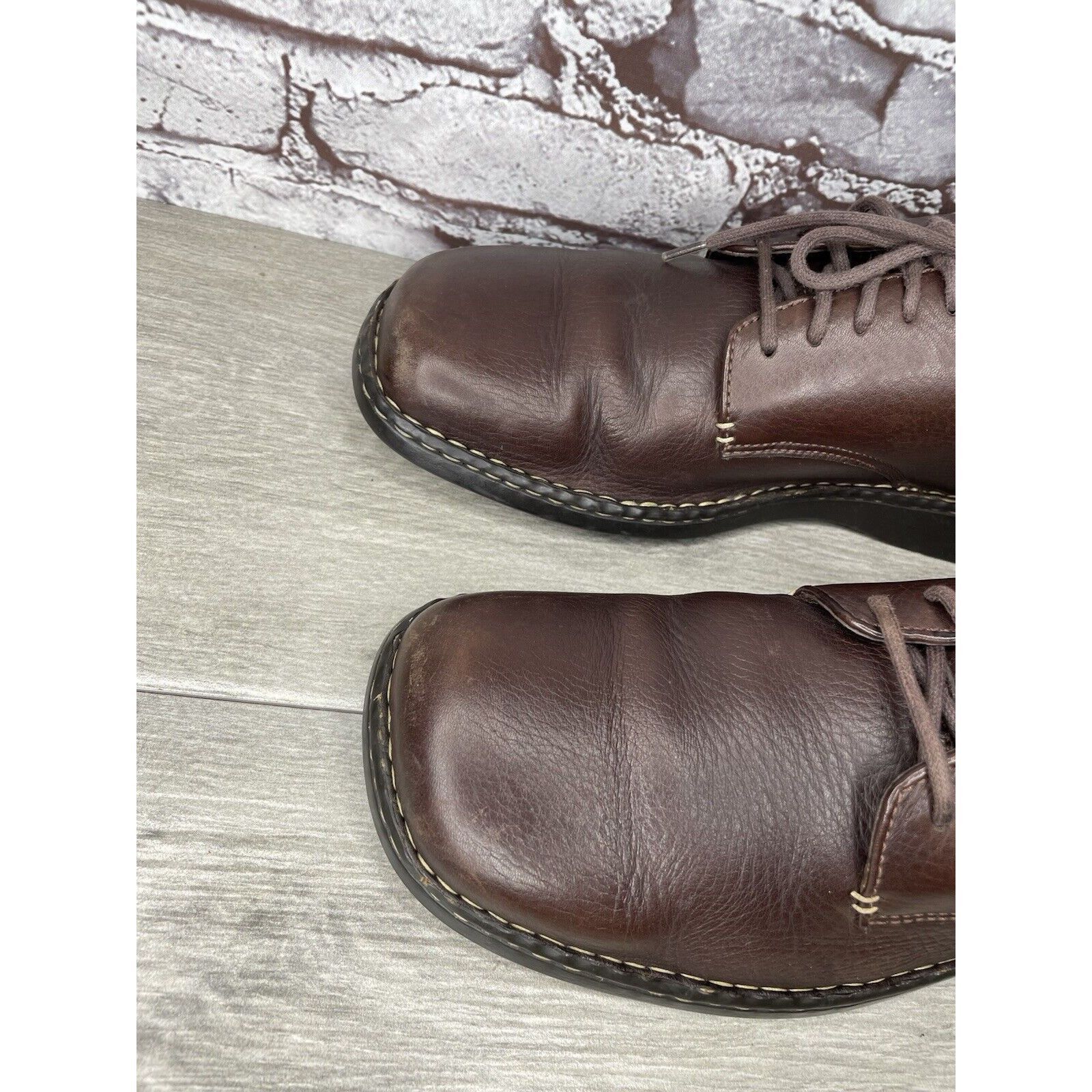 Born Born Handcrafted Brown Leather Oxfords Lace Up Casual Shoes Size US 12 / EU 45 - 6 Thumbnail