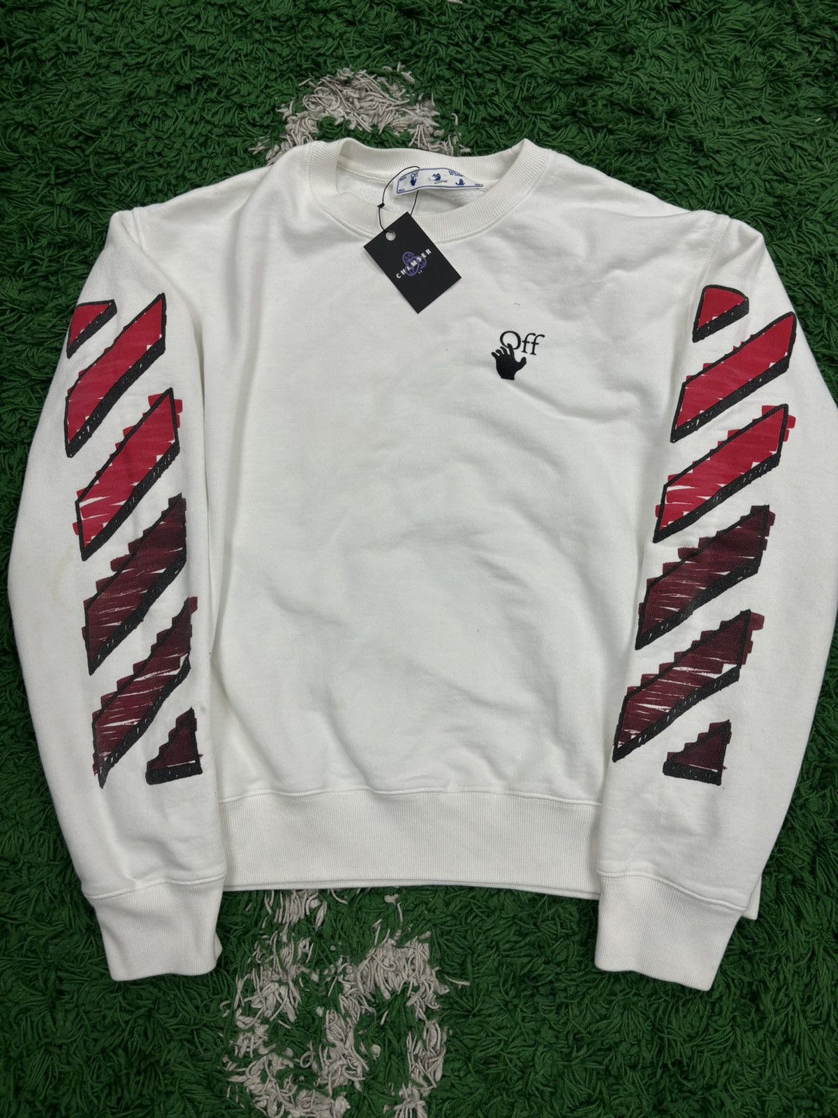 Off-White Off white crewneck white red X-Large Size US XL / EU 56 / 4 - 2 Thumbnail