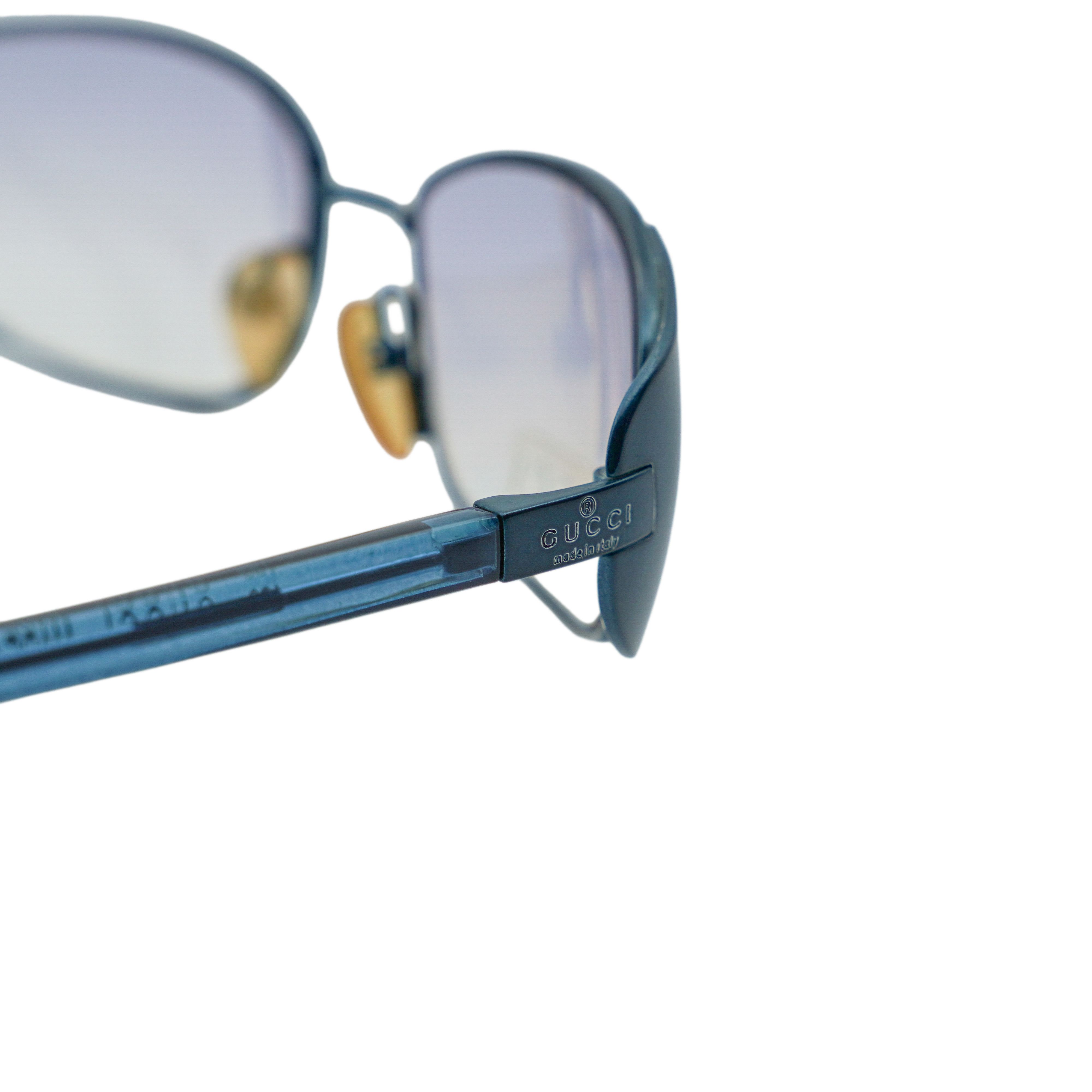 Gucci Vintage Gucci GG 2658 Blue Wrap Rectangular Logo Sunglasses Size ONE SIZE - 5 Thumbnail
