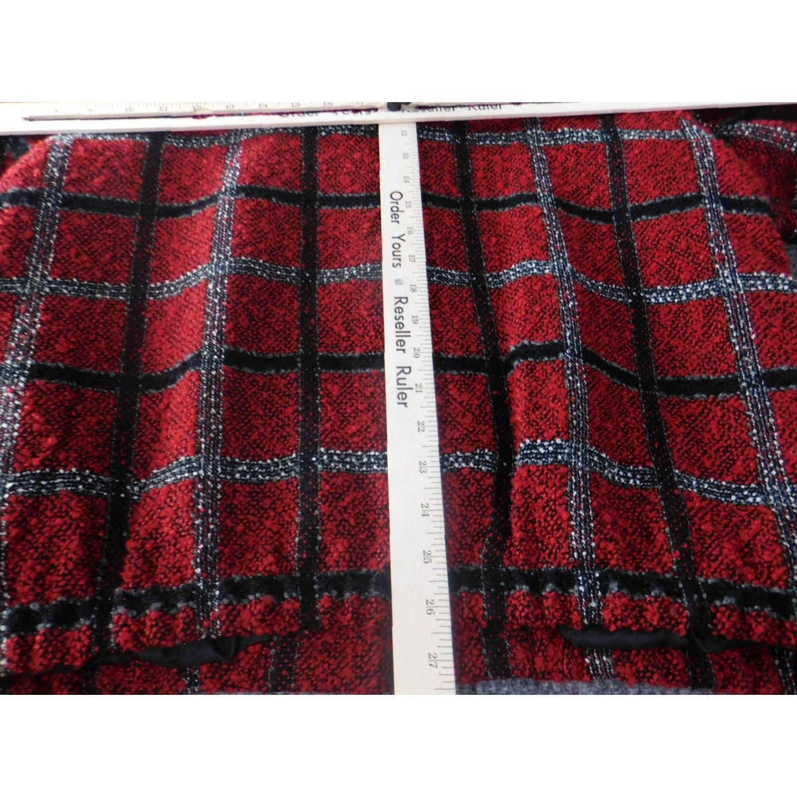 Vintage Alfred Dunner Jacket 14 Red Womens Plaid Zip Fuzzy Designer - Basic Jacket, Lightweight, Long Sleeve, Mid-Length, polyester, Dry Clean Only Size XL / US 12-14 / IT 48-50 - 8 Thumbnail