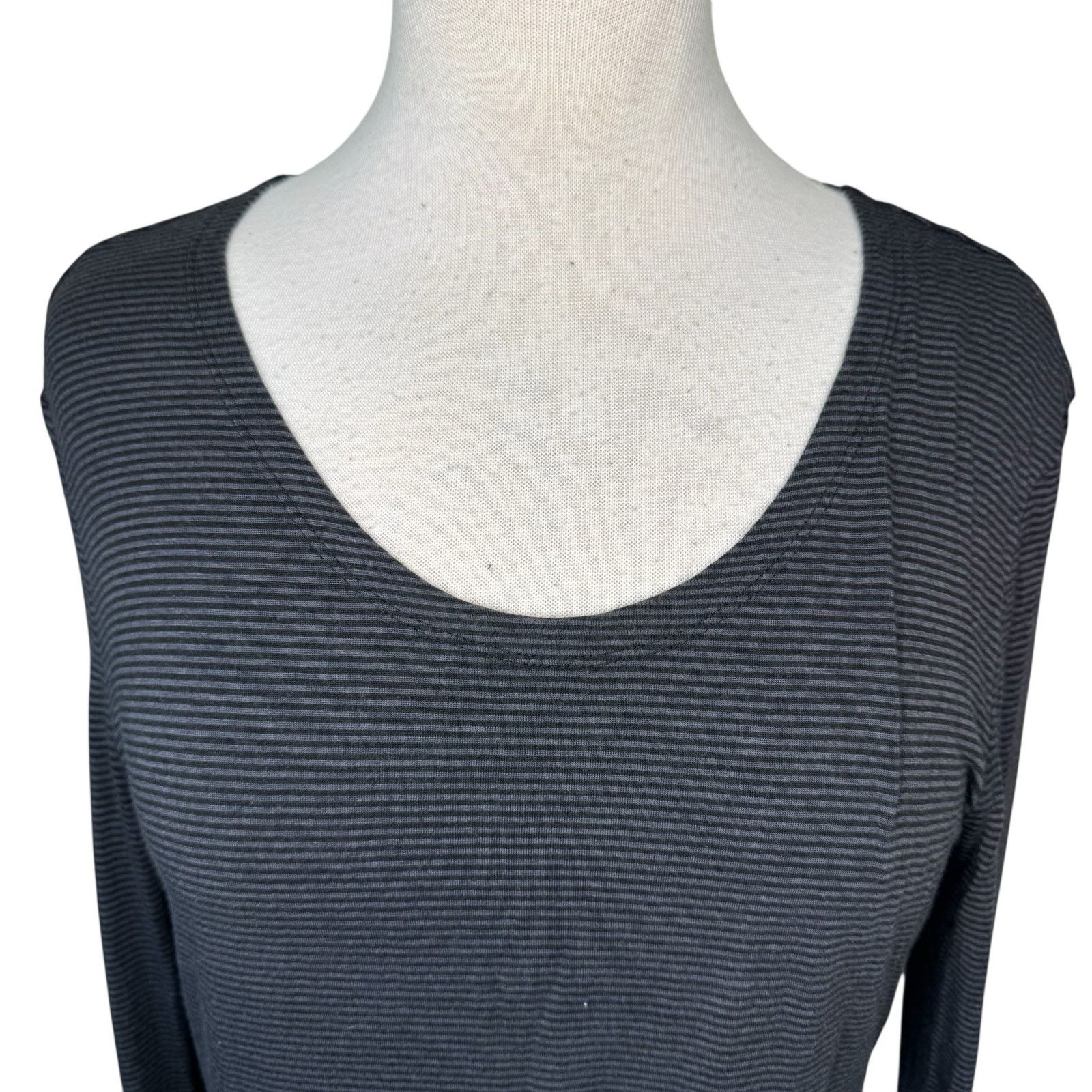 Other OSKA Gray Striped Scoop Neck Long Sleeve Tee Size 0 / Small Size XS / US 0-2 / IT 36-38 - 7 Thumbnail