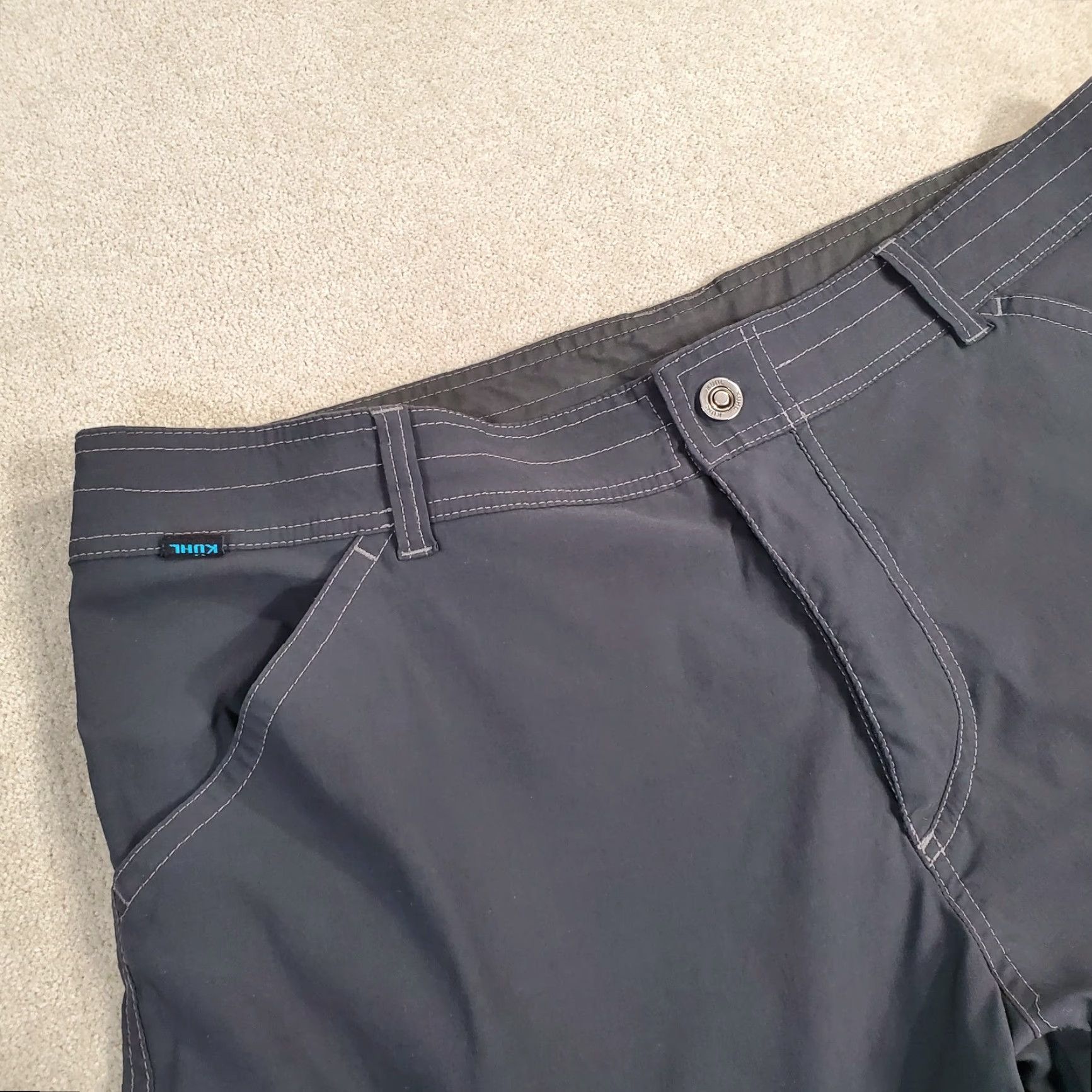 Vintage Kuhl Cargo Shorts Mens 38 Black Nylon Spandex Outdoor Cargo Shorts Mens 38 Black - Lightweight Pockets Vintage? No (but not needed) Size US 38 / EU 54 - 2 Thumbnail