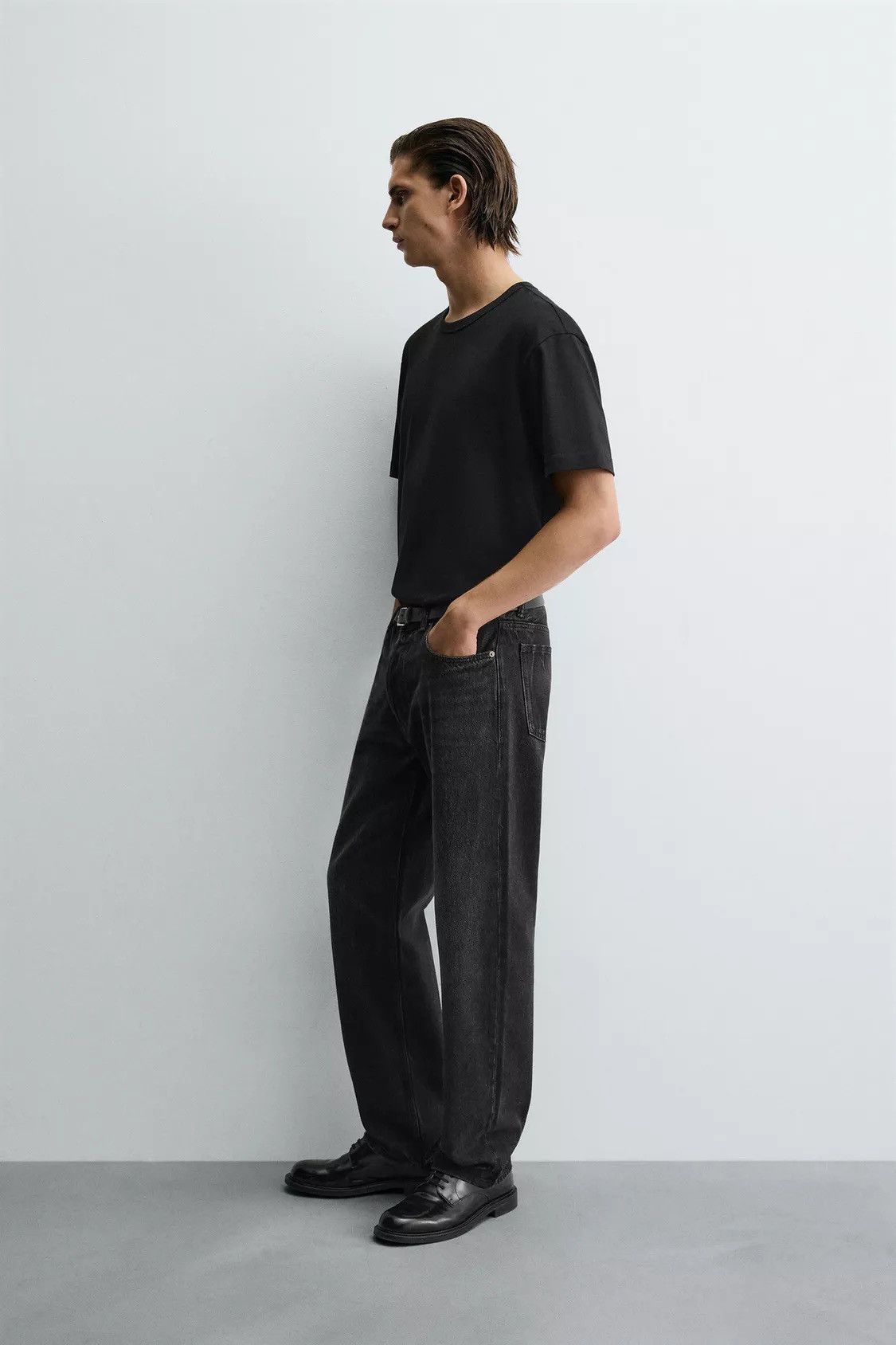 Zara Zara Straight Fit Denim Jeans Charcoal Vintage Black Size 29 Size US 29 - 11 Thumbnail