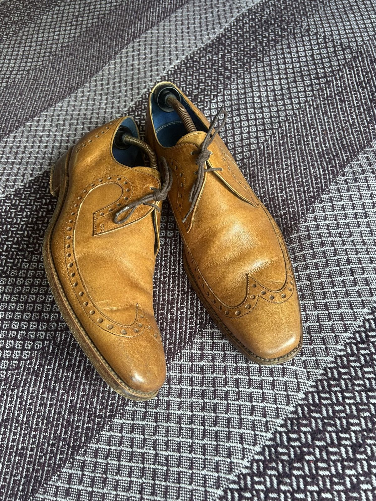 Vintage Barker Leather Luxury Shoes Brown Brogues Size 44 C14 Solid Size US 10 / EU 43 - 2 Thumbnail