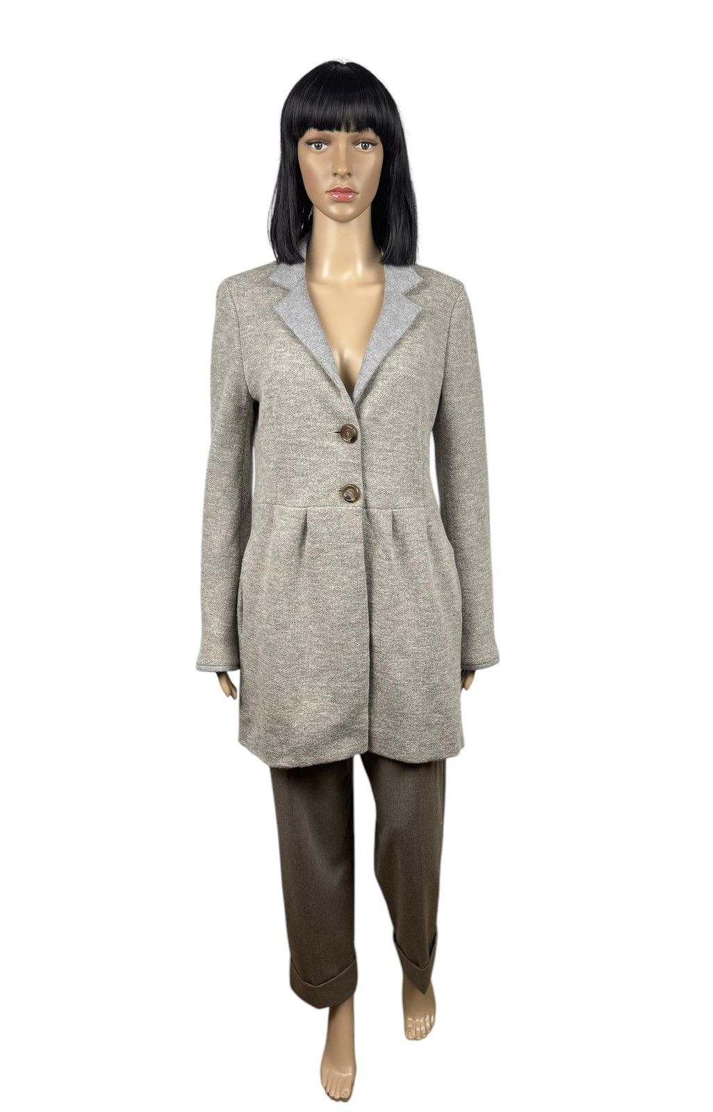 Fabiana Filippi Fabiana Filippi Lana Merino Wool Herringbone Coat size M Size M / US 6-8 / IT 42-44 - 2 Thumbnail