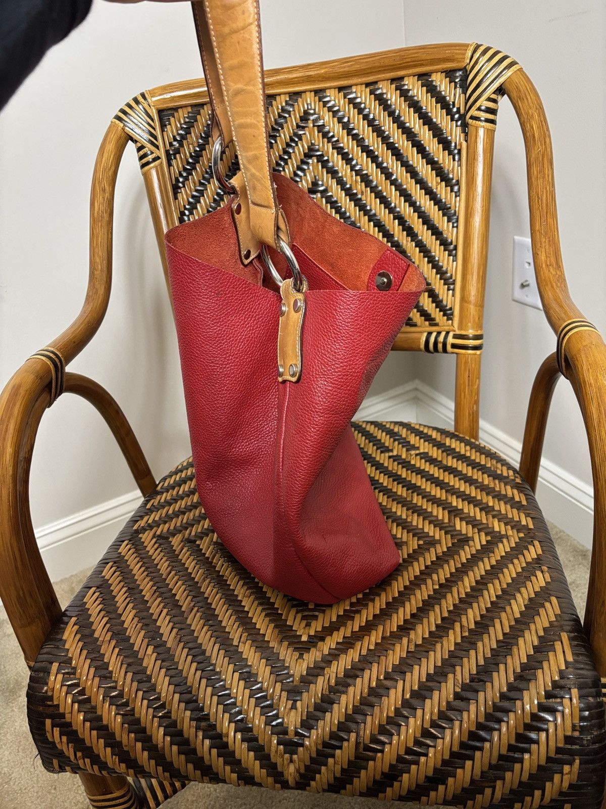 Other Maurizio Taiuti Italian Red Pebbled Leather Bag Size ONE SIZE - 2 Thumbnail