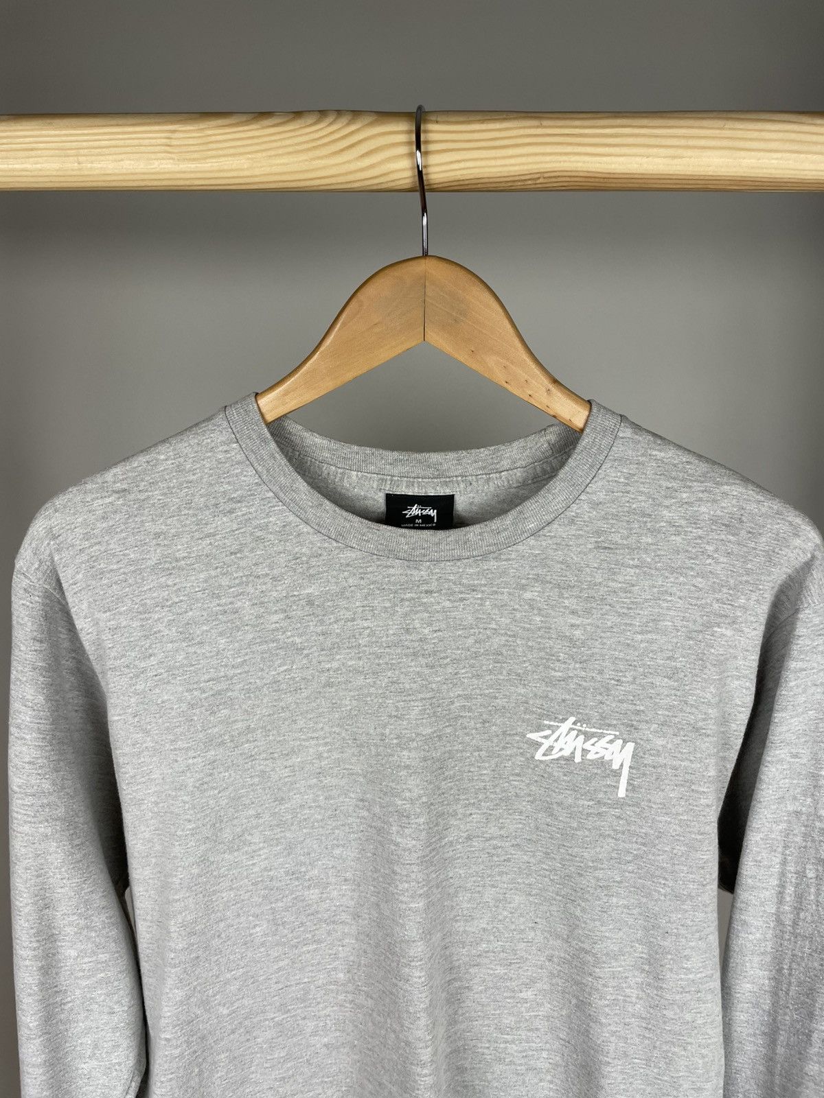 Designer × Stussy Stussy long sleeve big logo cotton grey size M Size US M / EU 48-50 / 2 - 2 Thumbnail