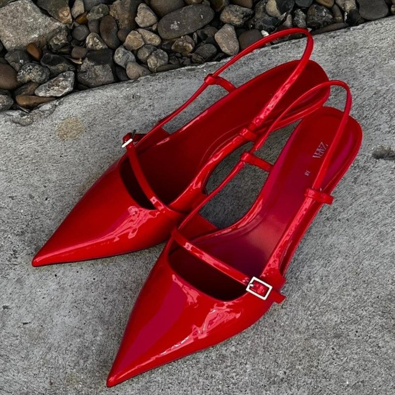 Zara ZARA Red Kitten Heels NWT Size US 7.5 / IT 37.5 - 7 Thumbnail