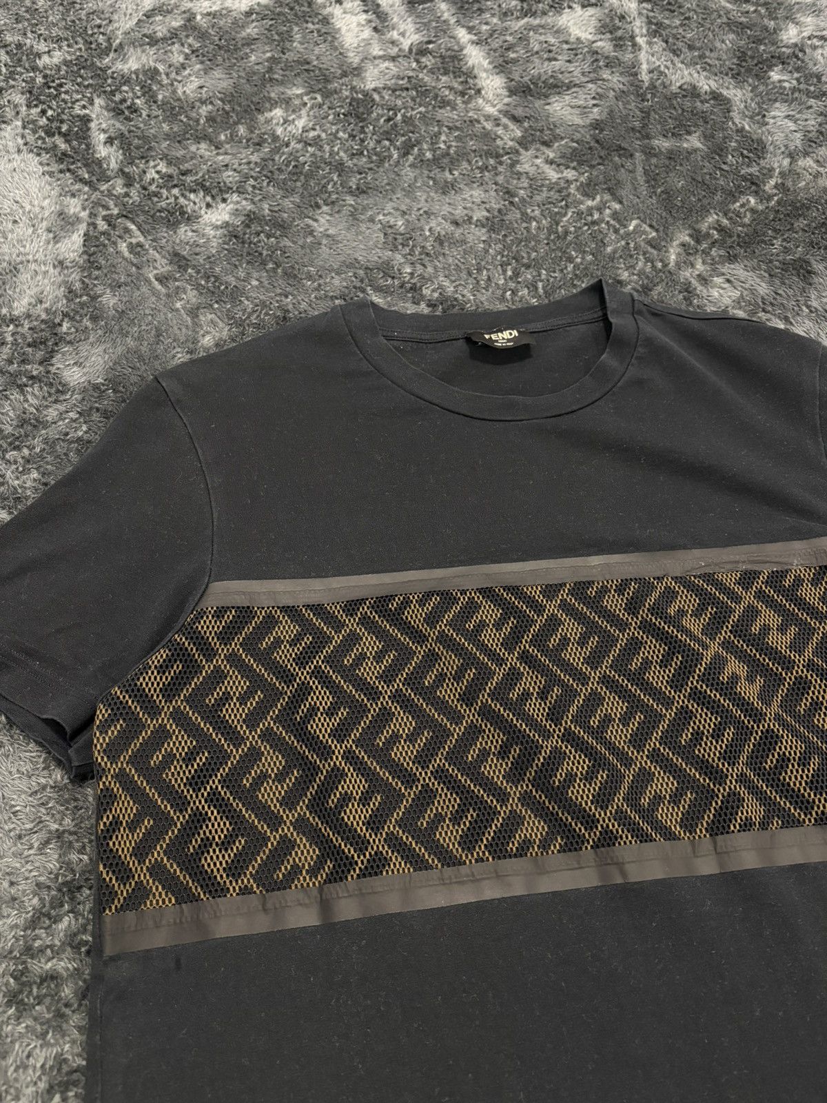Fendi Fendi Mesh Logo Slim Tee Size US M / EU 48-50 / 2 - 3 Thumbnail